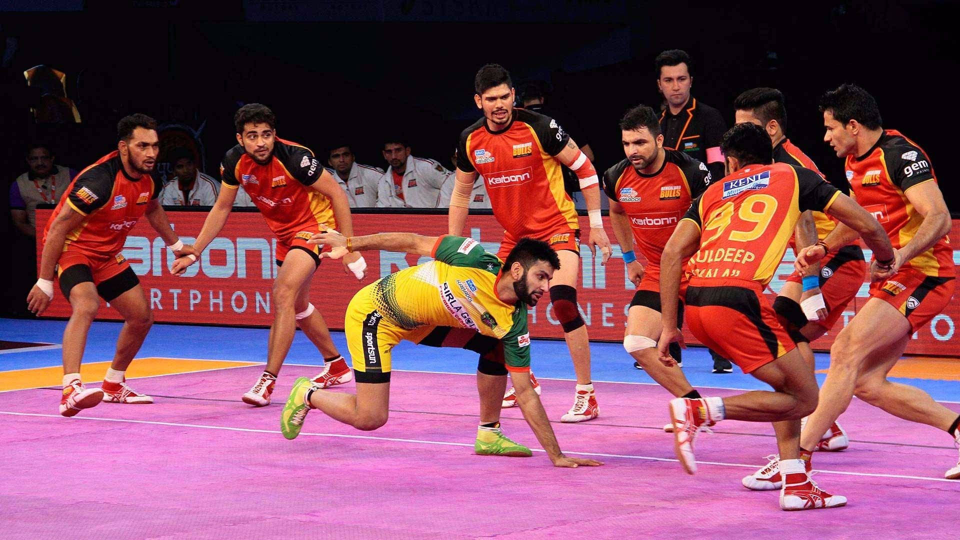 Kabaddi, yellow, red-orange, Full HD Desktop Wallpaper