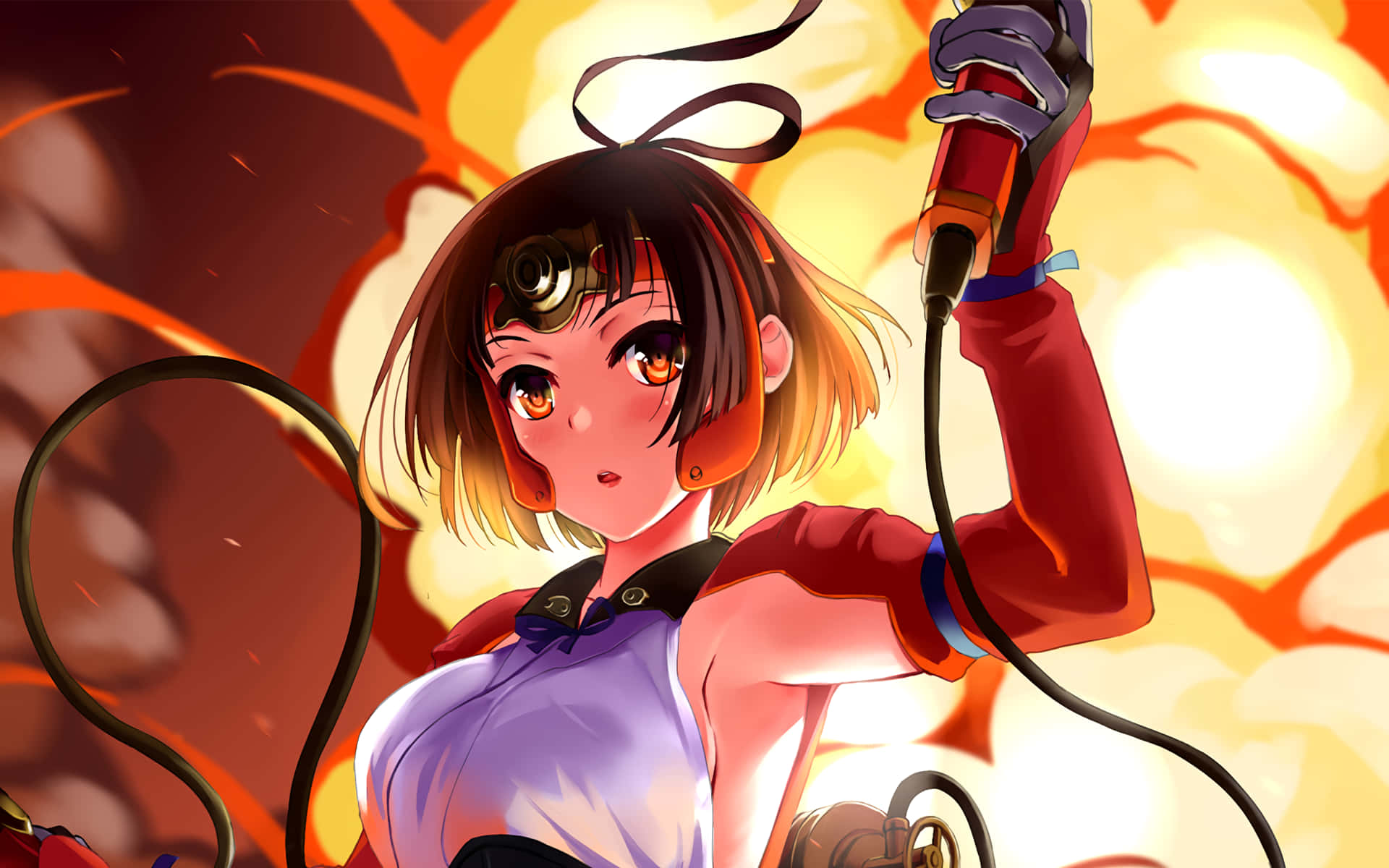 Kabaneri Of The Iron Fortress, brown hair, goggles, Full HD Desktop Wallpaper