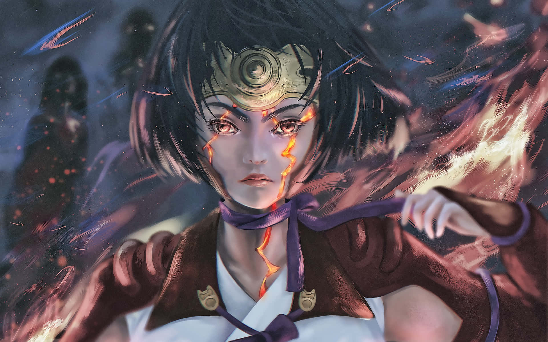 Kabaneri Of The Iron Fortress, anime warrior, glowing eyes, Full HD Desktop Wallpaper