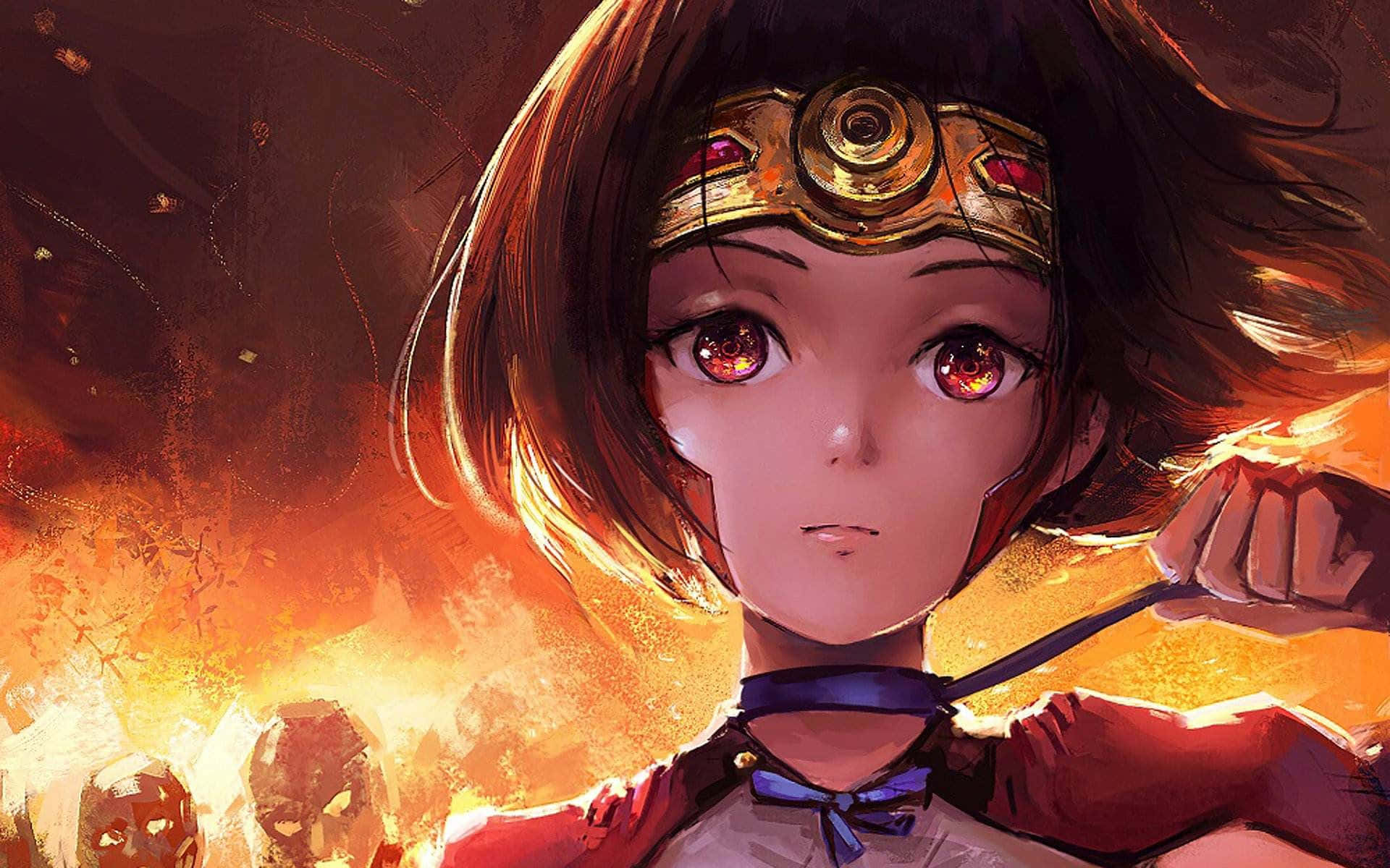 Kabaneri Of The Iron Fortress, fiery eyes, golden headband, Full HD Desktop Wallpaper