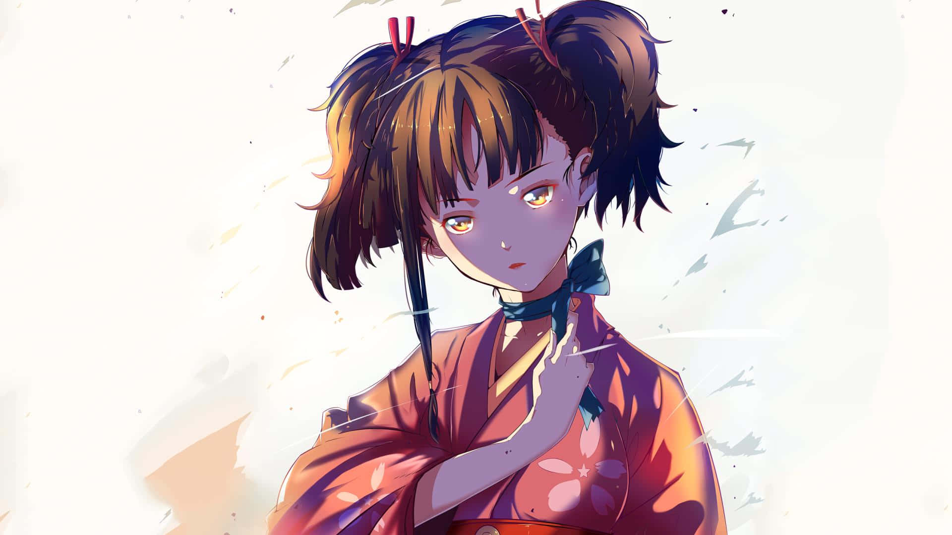 Kabaneri Of The Iron Fortress, red kimono, brown pigtails, Full HD Desktop Wallpaper