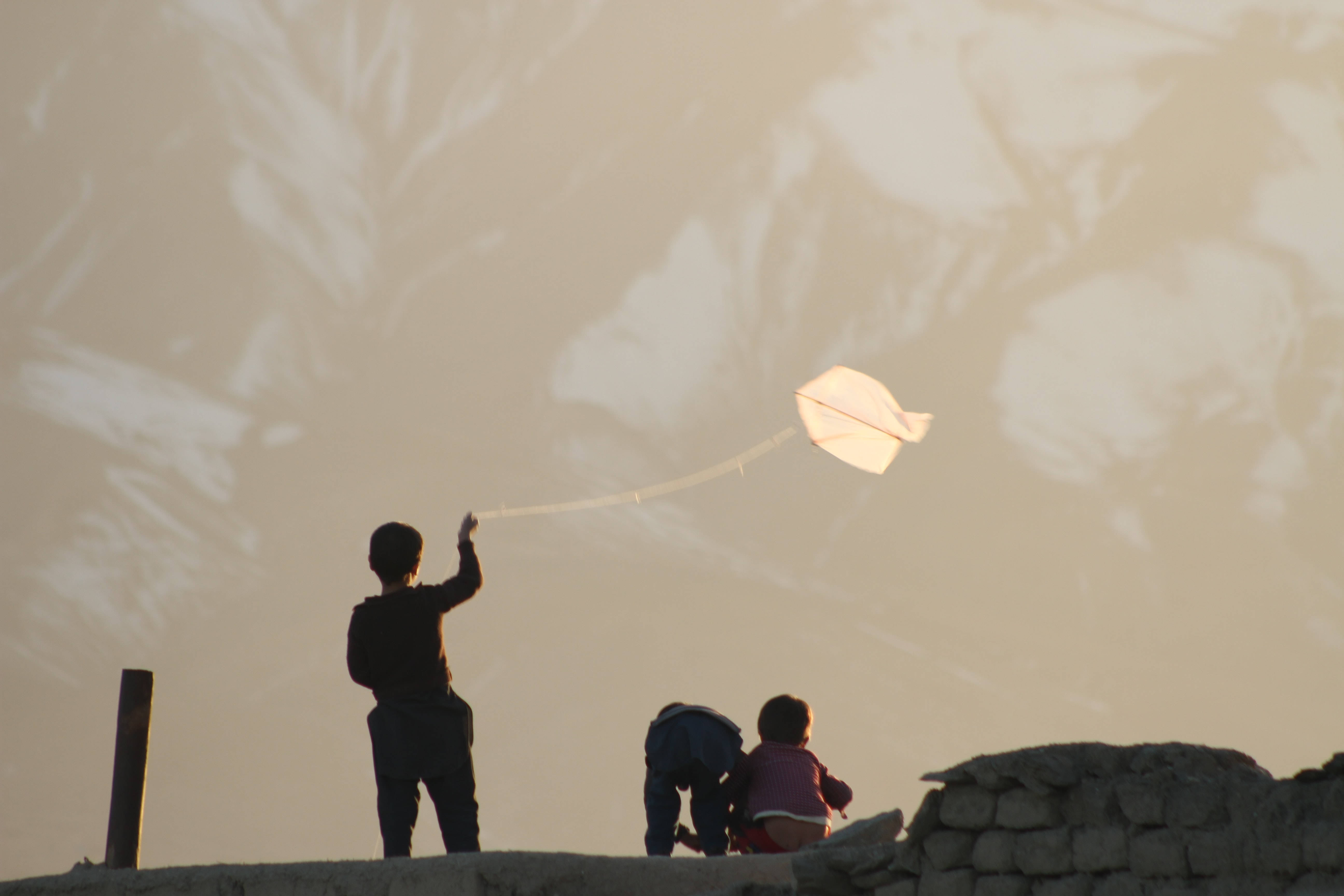 Kabul, white kite, dusty hillside, 5K Desktop Wallpaper