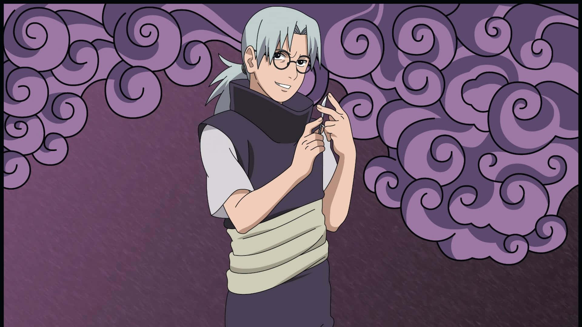 Kabuto Yakushi, silver hair, glasses, Full HD Desktop Wallpaper