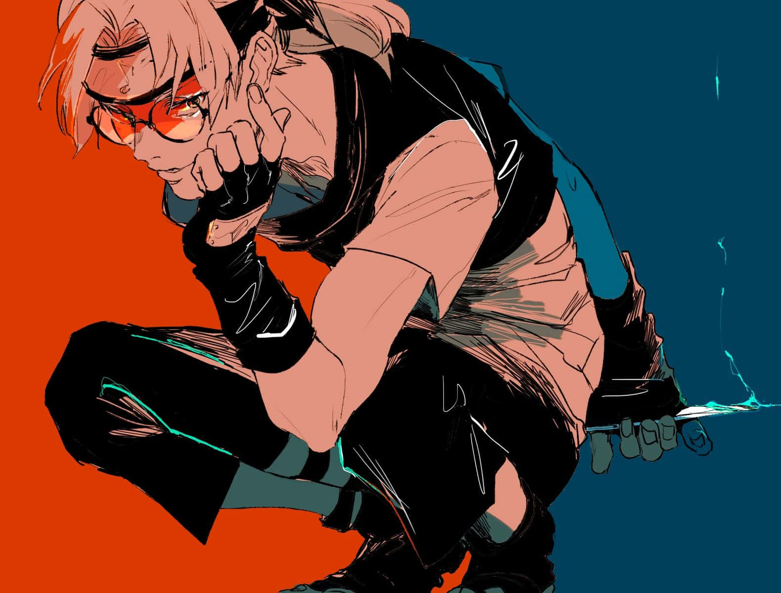 Kabuto Yakushi, pink hair, red glasses, HD Desktop Wallpaper