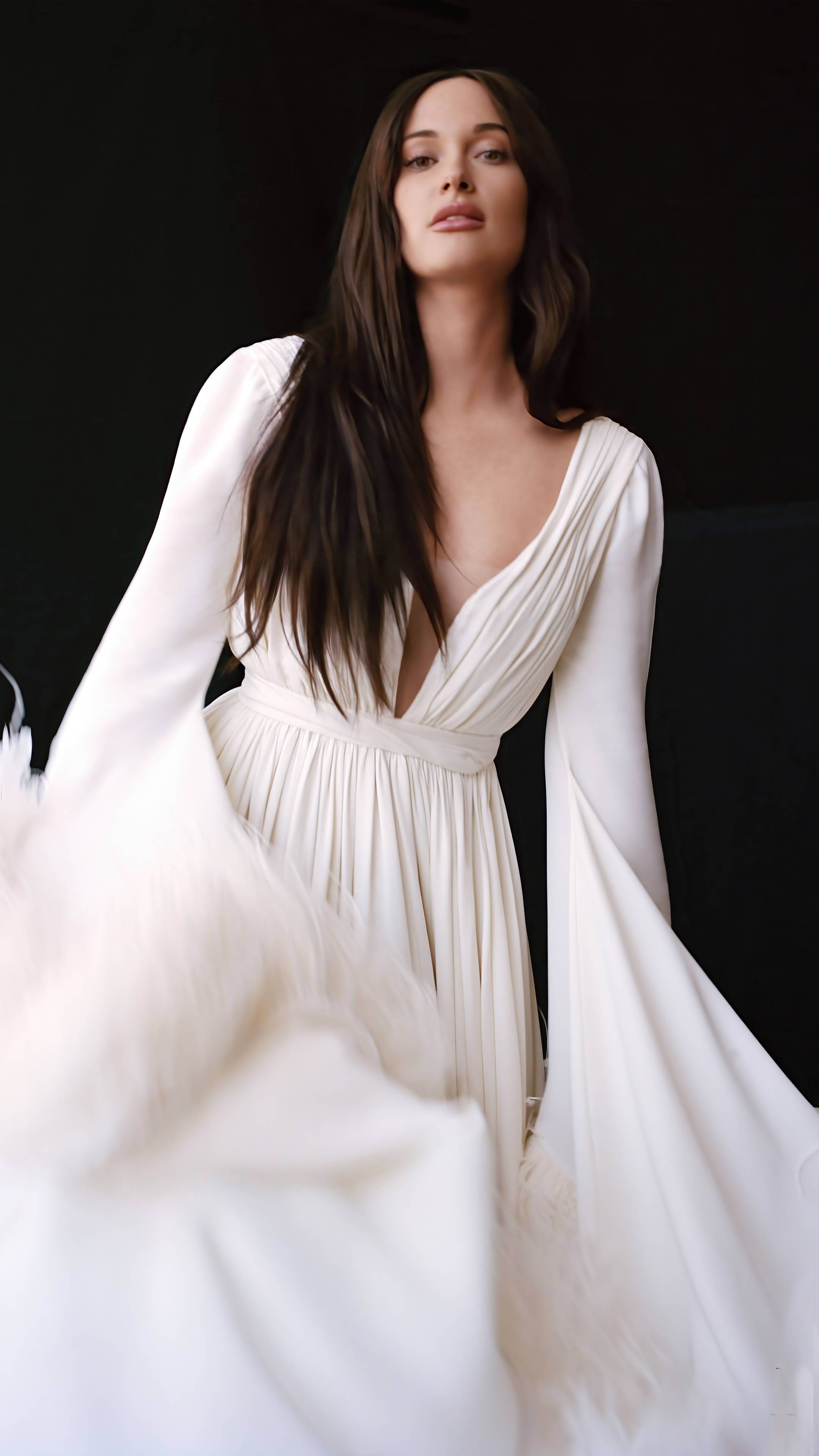 Kacey Musgraves, white dress, flowing white gown, 4K Phone Wallpaper