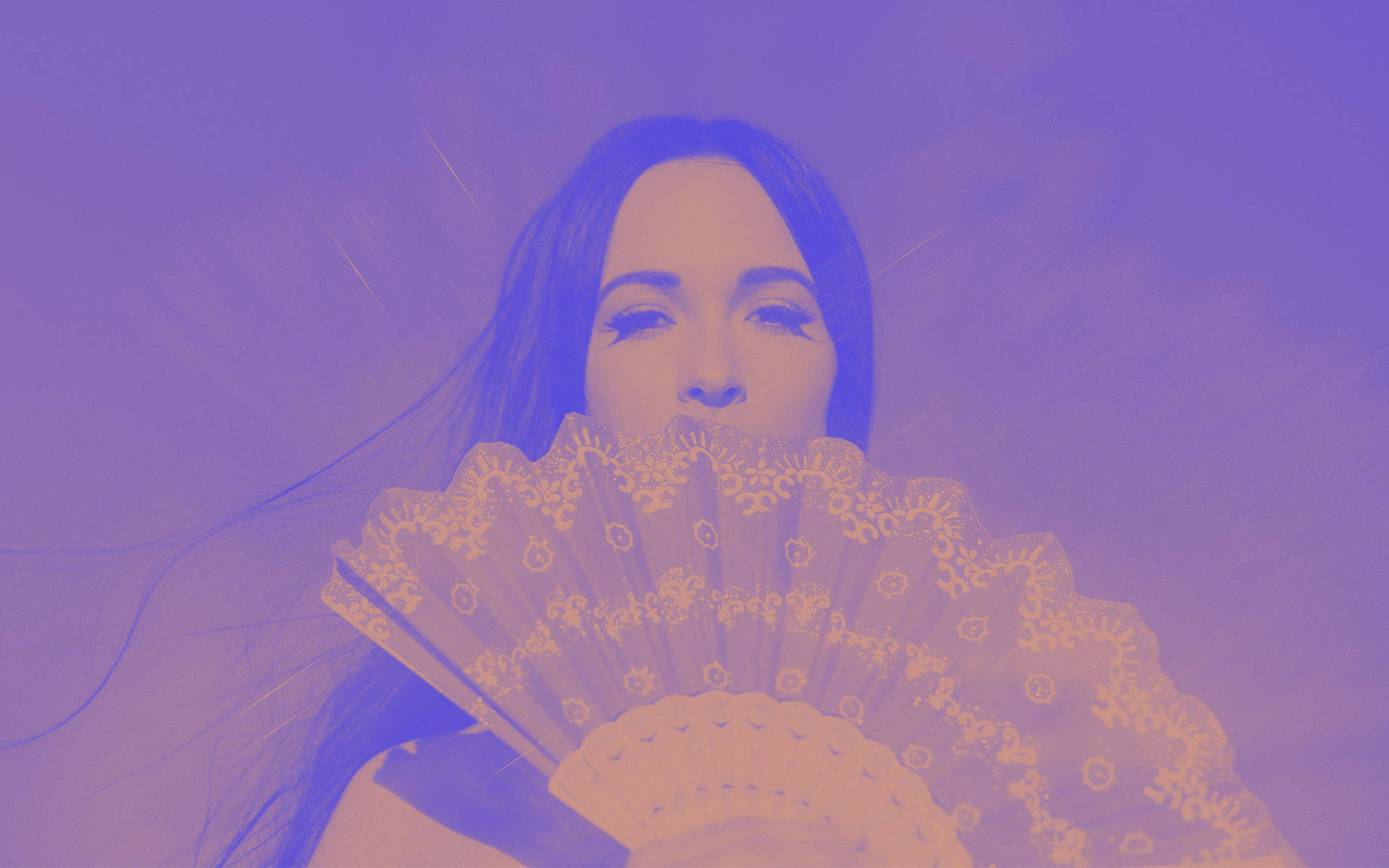 Kacey Musgraves, purple album cover, lace fan, Full HD Desktop Wallpaper