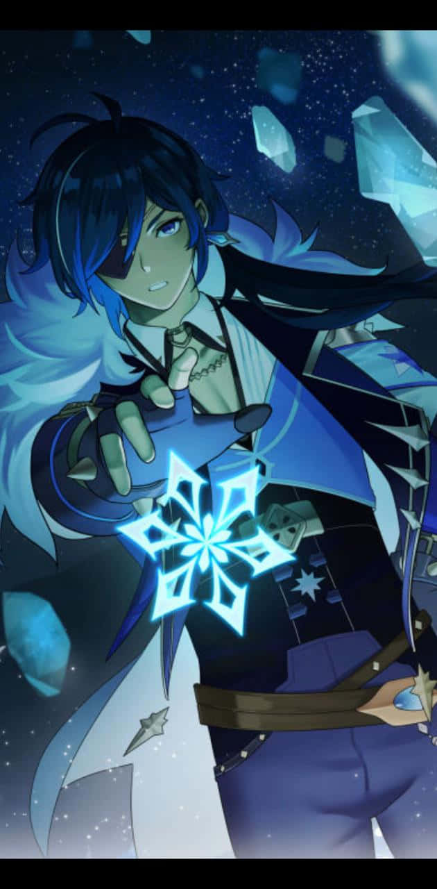 Kaeya, blue-haired anime character, dark coat, HD Phone Wallpaper