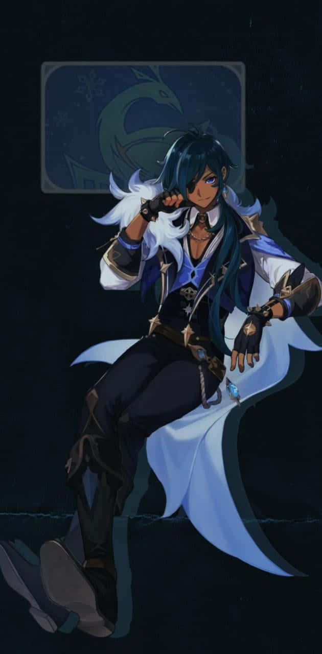 Kaeya, blue hair, white cape, HD Phone Wallpaper