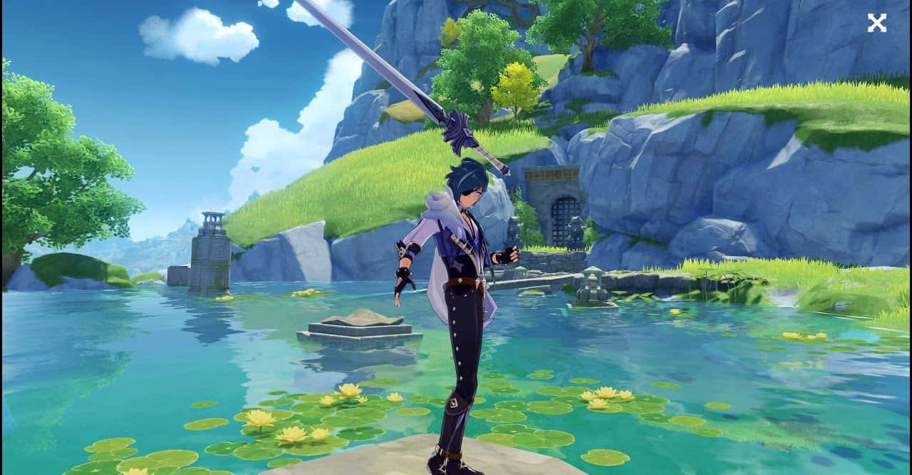Kaeya, anime character, sword-wielding, HD Desktop Wallpaper