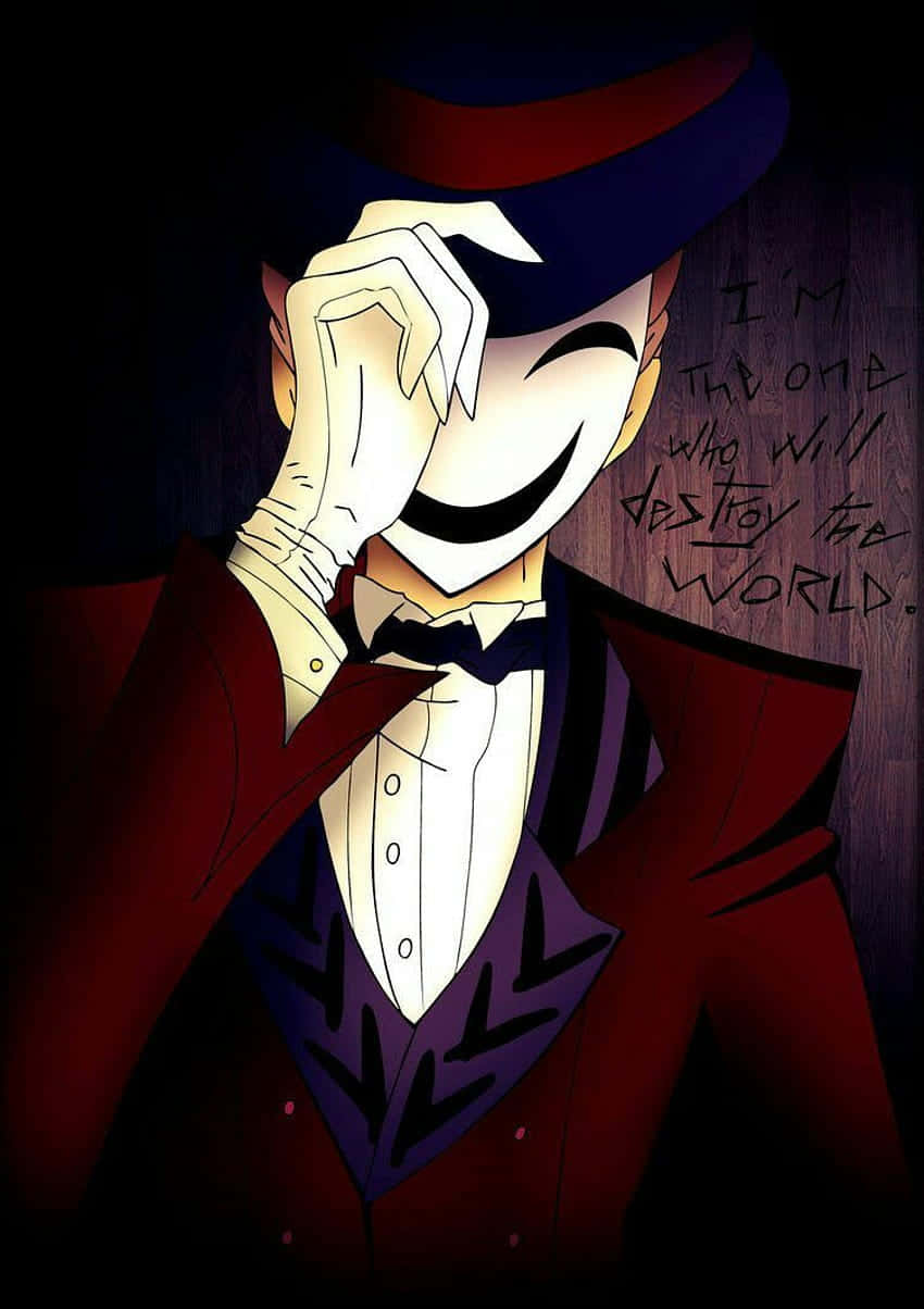 Kagetane Hiruko, red suit, top hat, SD Phone Wallpaper
