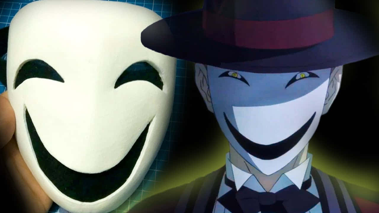 Kagetane Hiruko, white smiling mask, anime character, HD Desktop Wallpaper