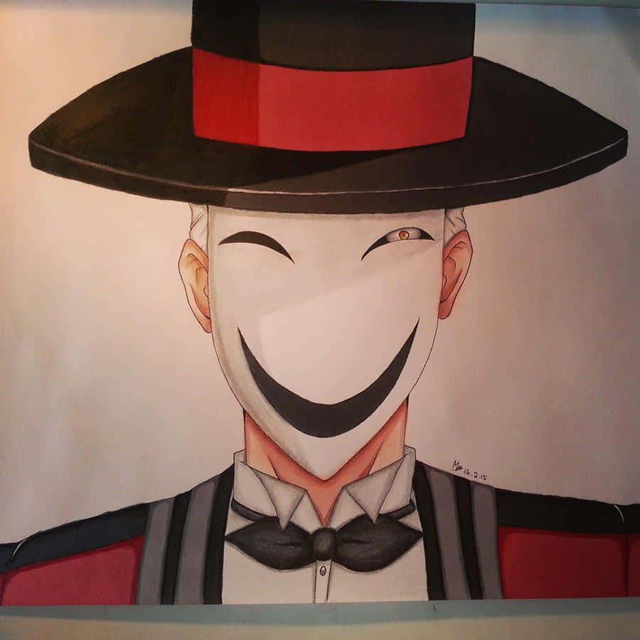 Kagetane Hiruko, black top hat, red band, SD Desktop Wallpaper