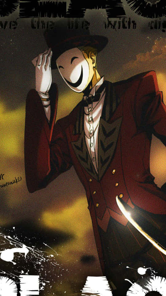 Kagetane Hiruko, red suit, top hat, SD Phone Wallpaper