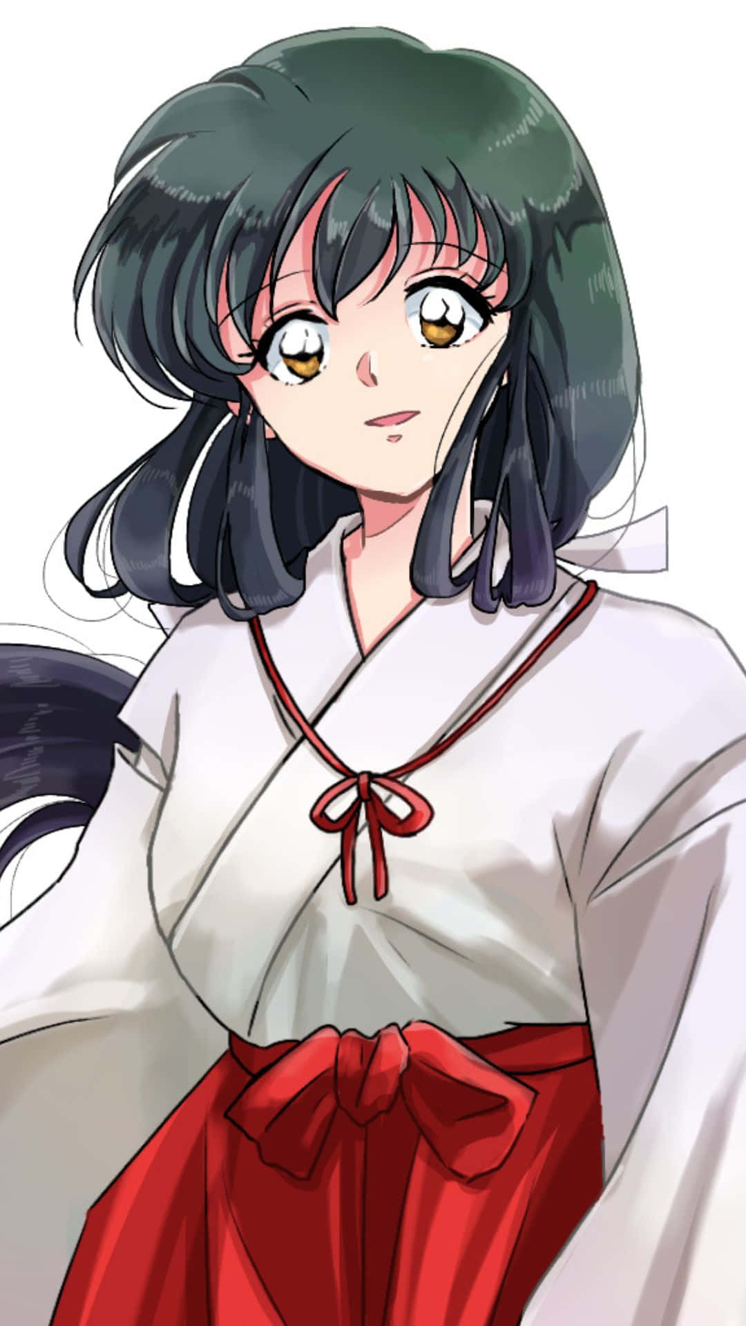 Kagome Higurashi, dark hair, golden eyes, Full HD Phone Wallpaper