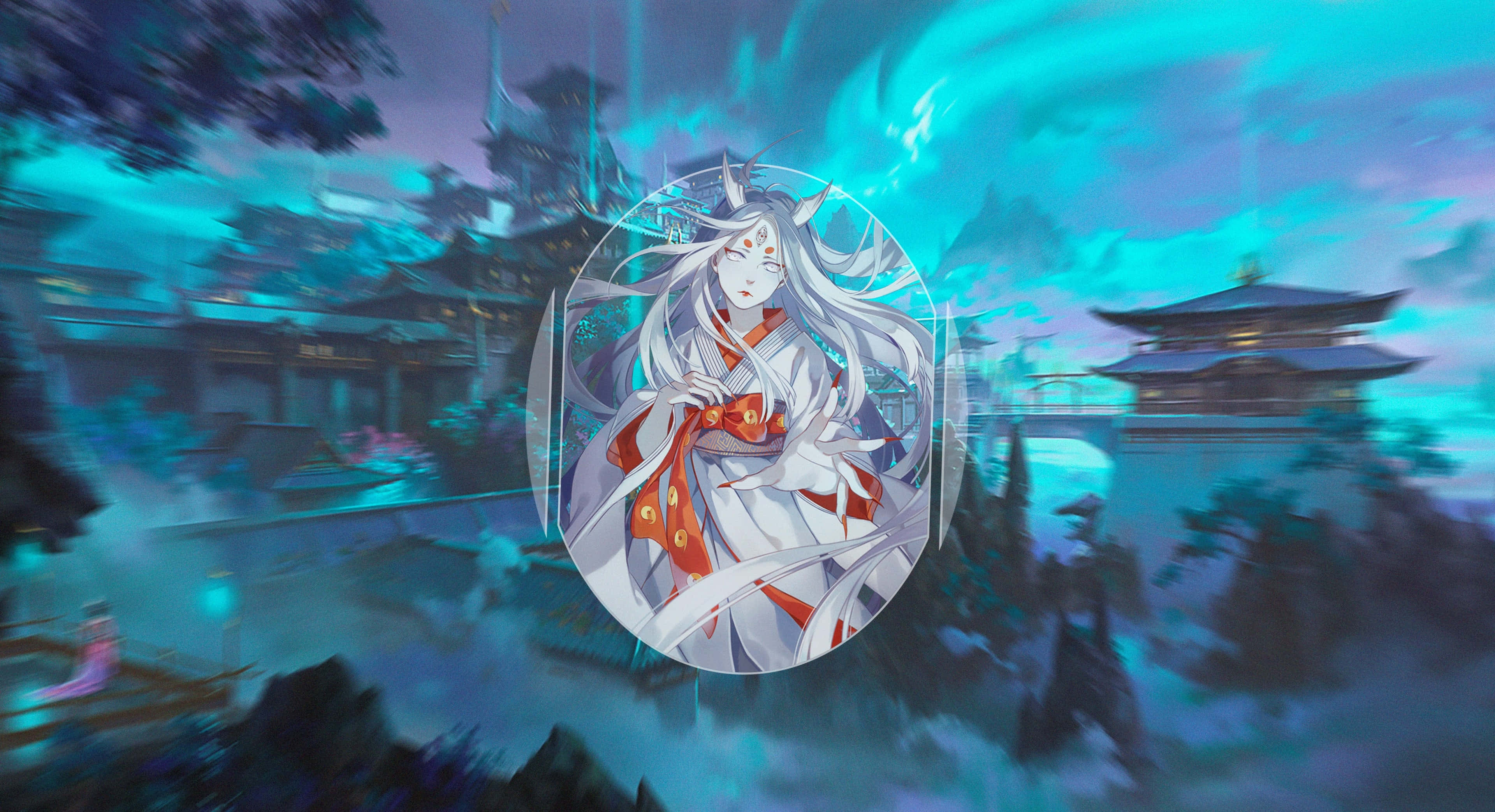 Kaguya Otsutsuki, white hair, red accents, 4K Desktop Wallpaper