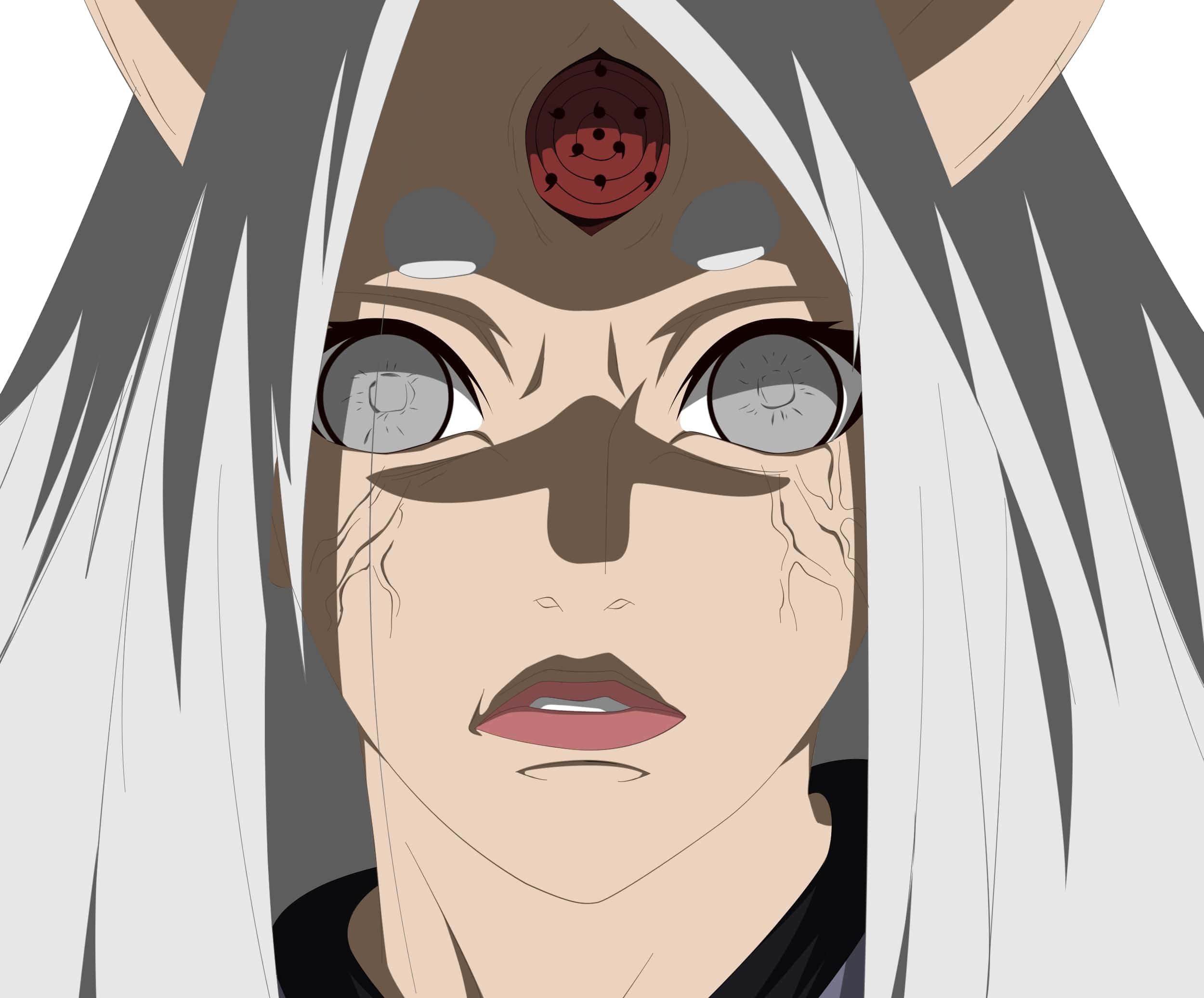 Kaguya Otsutsuki, white hair, red tomoe seal, Full HD Desktop Wallpaper