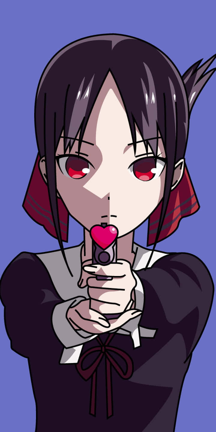 Kaguya Sama Love Is War, red eyes, dark hair, HD Phone Wallpaper