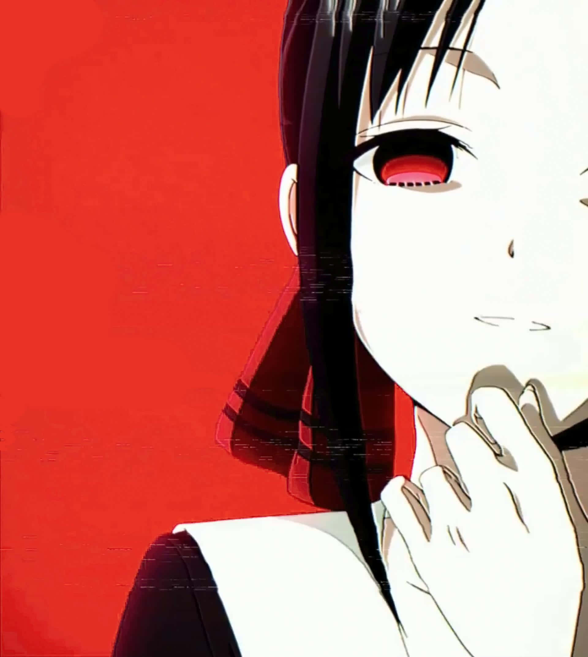 Kaguya Sama Love Is War, red eyes, black hair, Full HD Phone Wallpaper