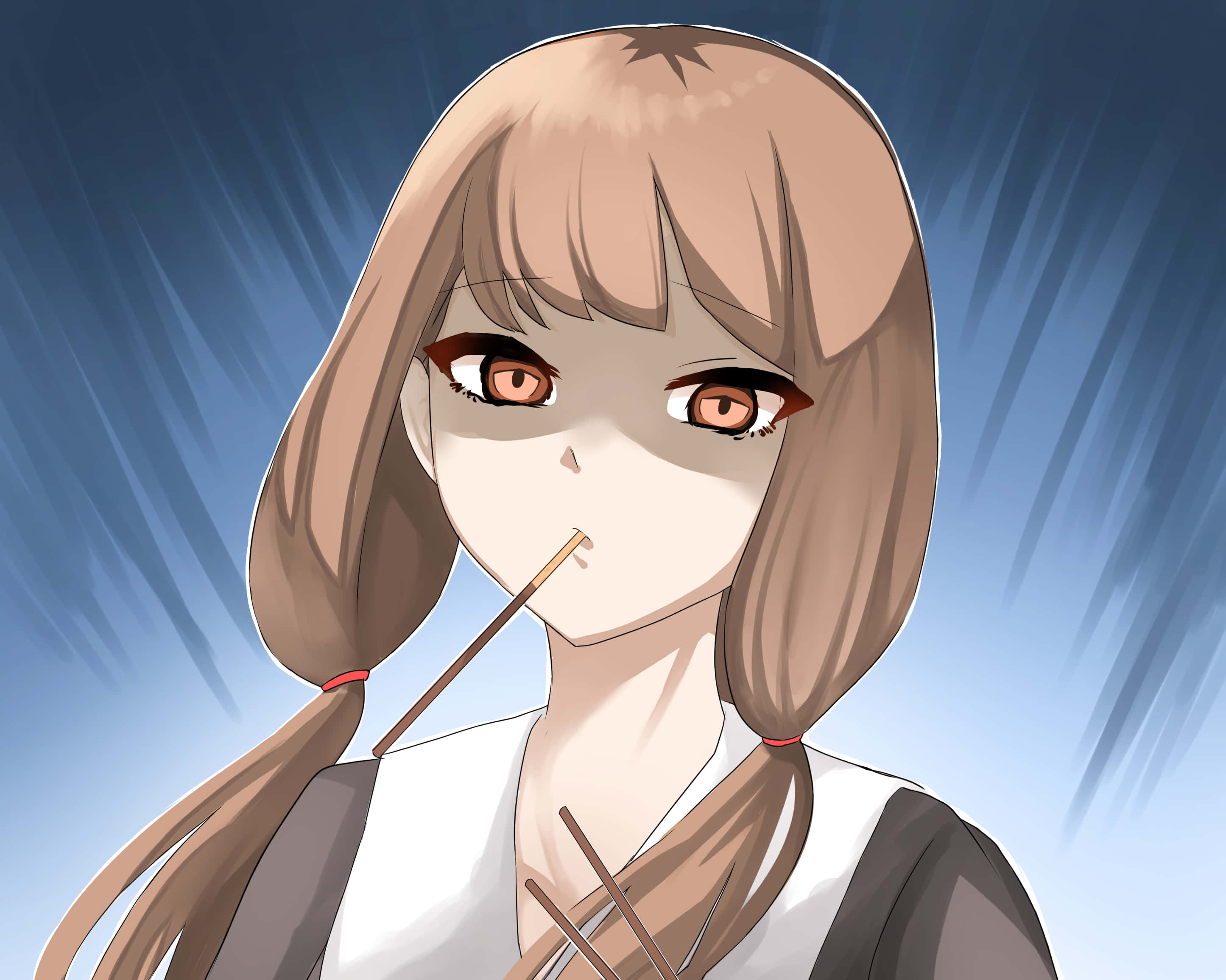 Kaguya Sama Love Is War, brown pigtails, orange eyes, 2K Desktop Wallpaper