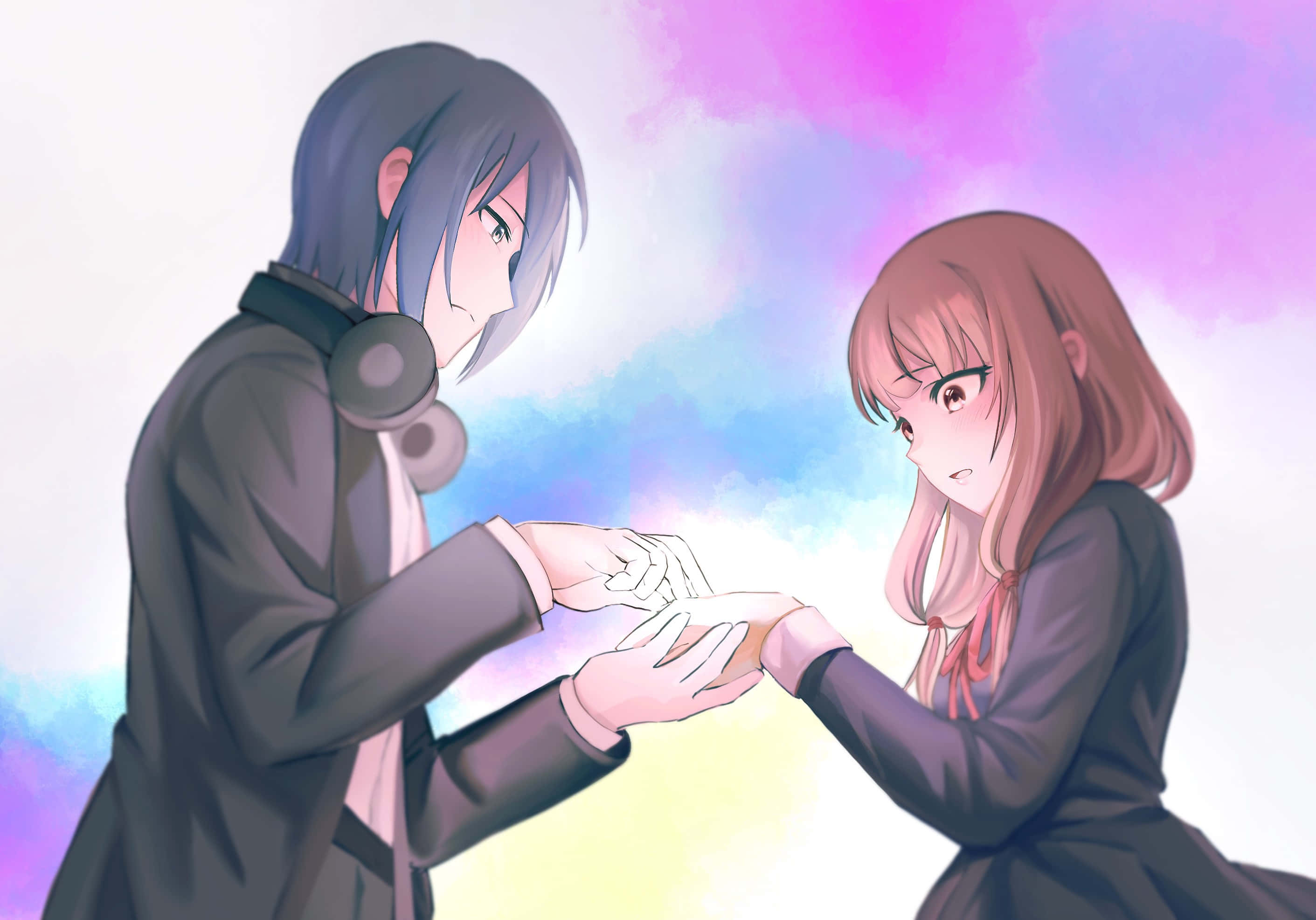 Kaguya Sama Love Is War, pastel sky, pink, 2K Desktop Wallpaper