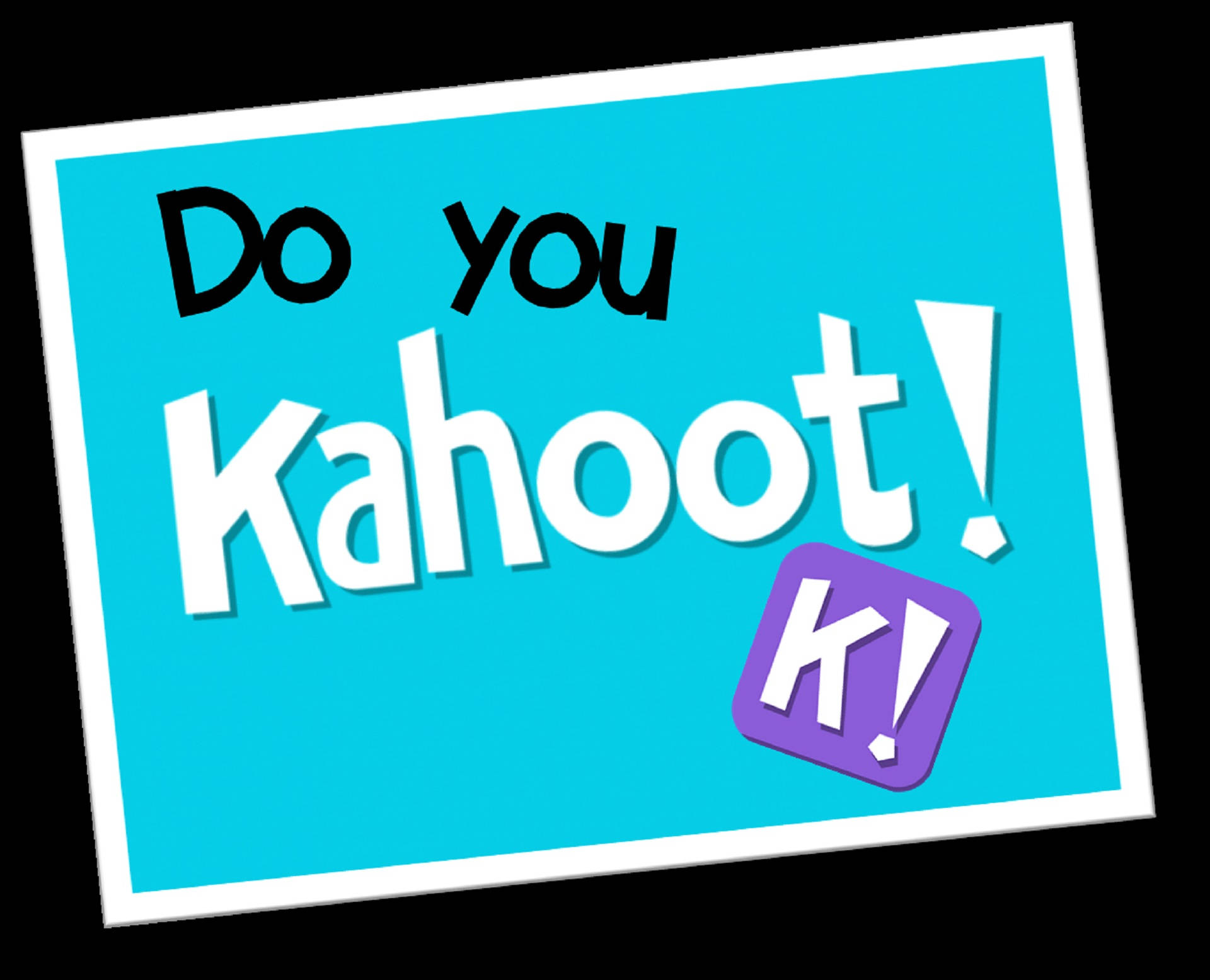 Kahoot!, blue sign, purple 'K!', Full HD Desktop Wallpaper
