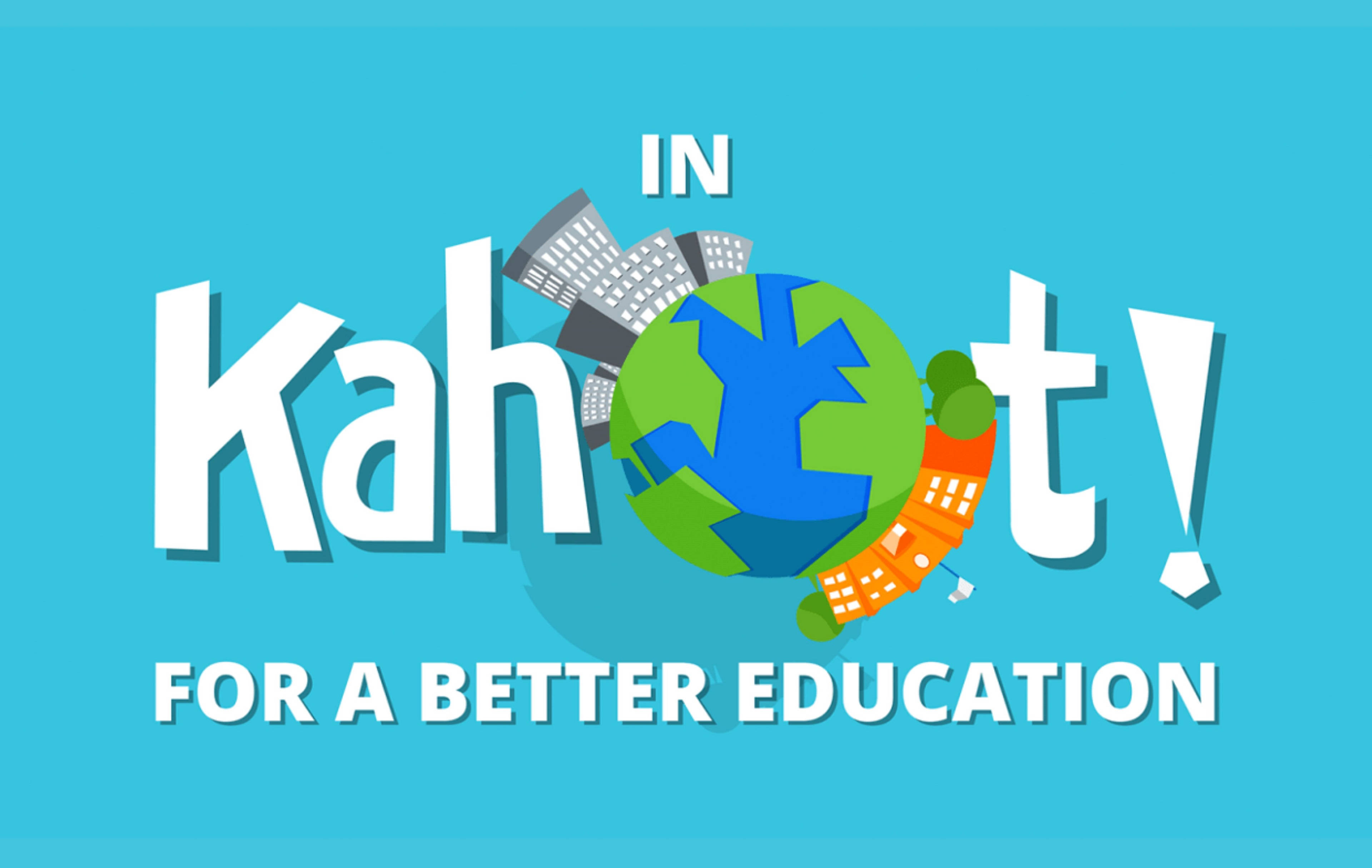 Kahoot!, vibrant blue background, globe, 4K Desktop Wallpaper