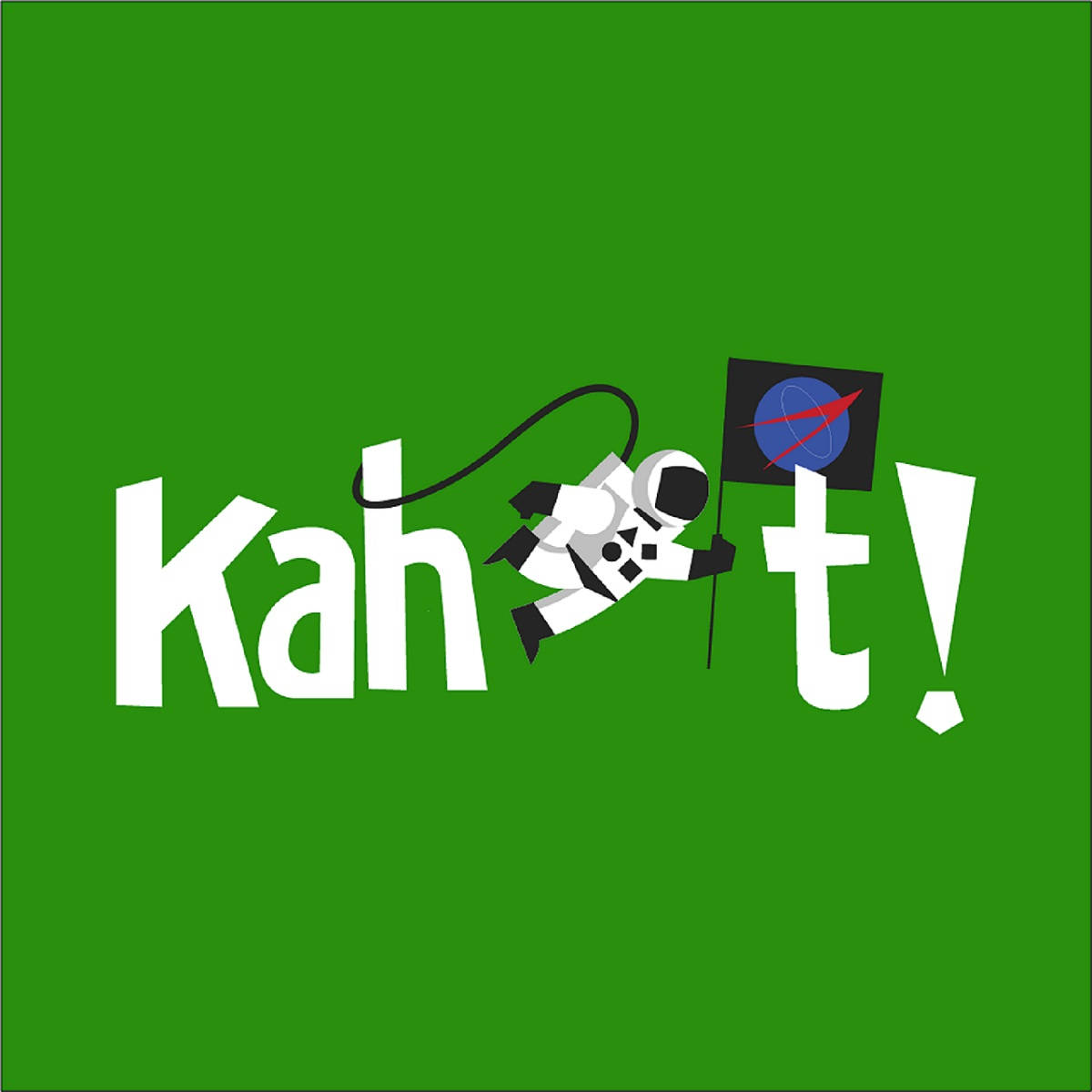 Kahoot!, cartoon astronaut, blue planet, SD Desktop Wallpaper