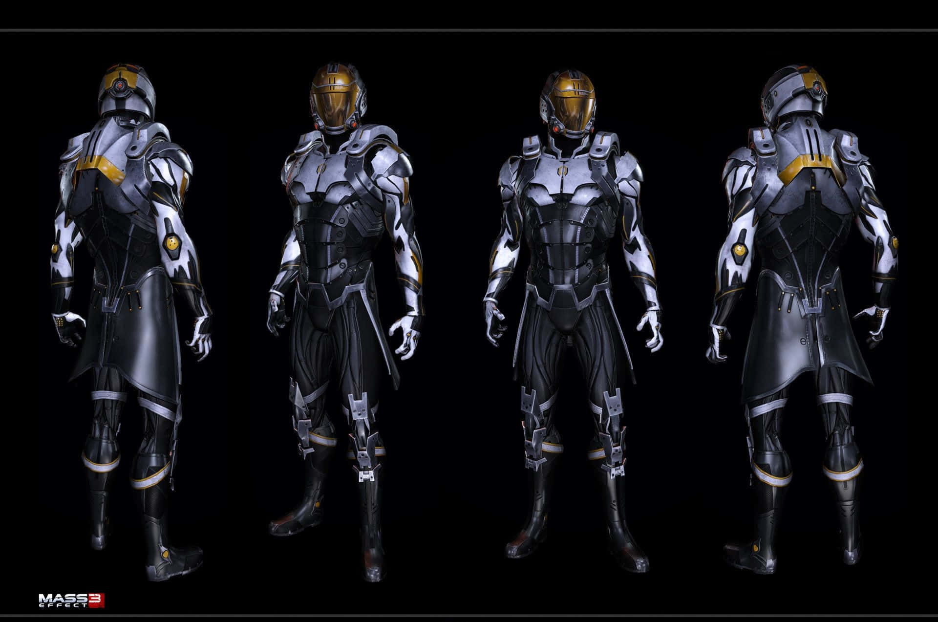 Kai Leng, silver black and gold armor, futuristic armored soldier, Full HD Desktop Wallpaper
