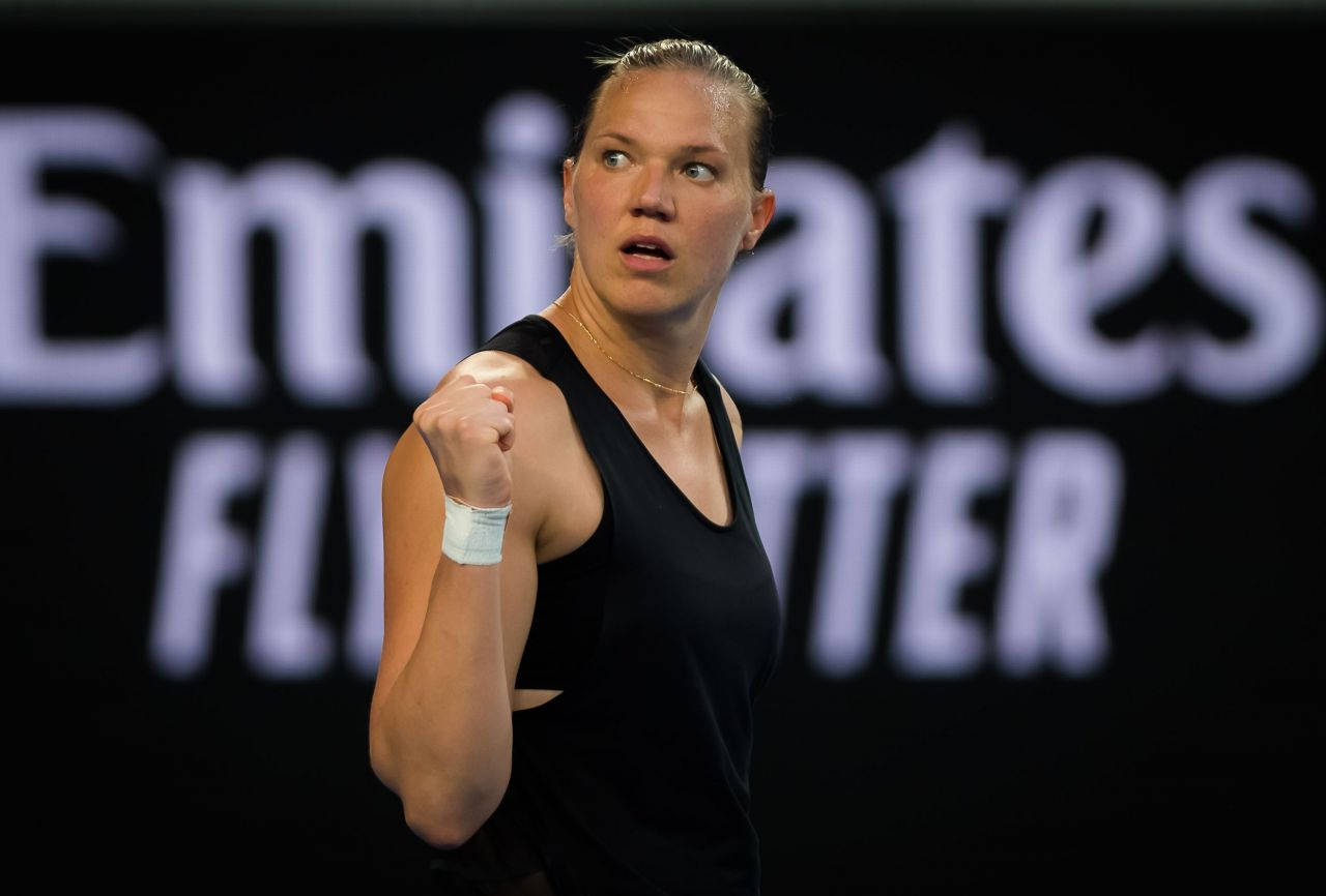 Kaia Kanepi, clenched fist, tennis player, HD Desktop Wallpaper