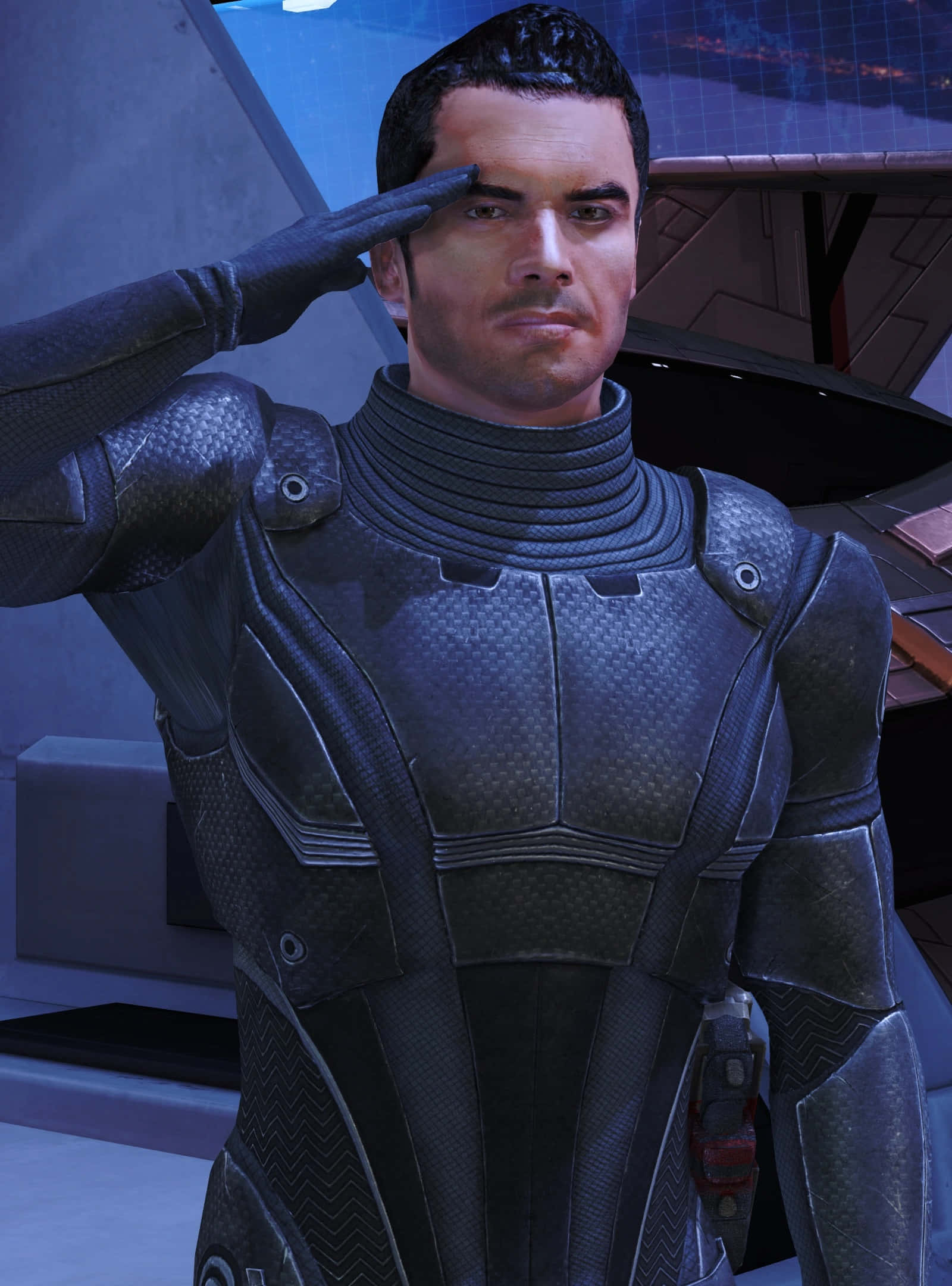 Kaidan Alenko, dark futuristic armor, high-tech interior, Full HD Phone Wallpaper