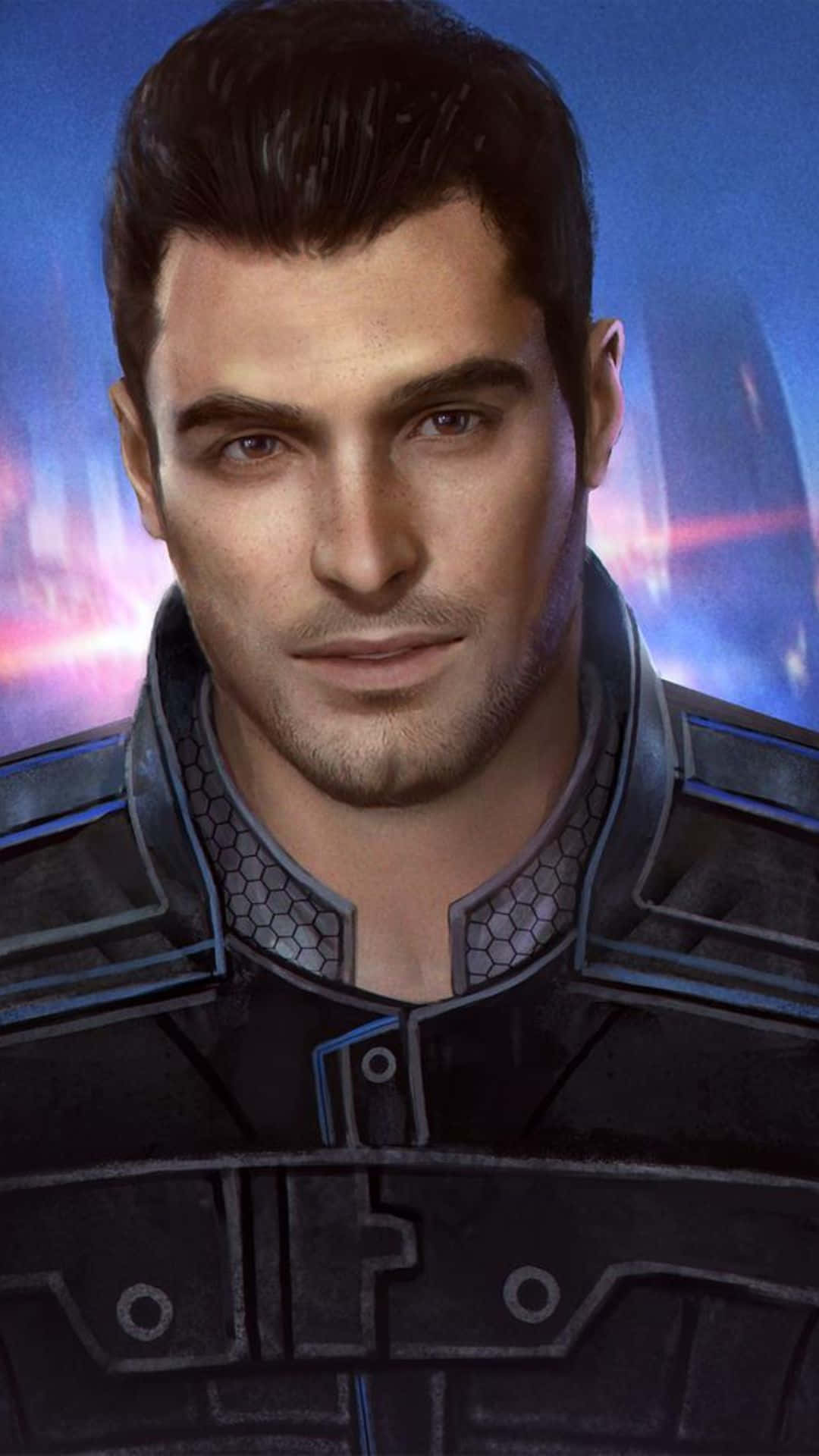 Kaidan Alenko, futuristic armor, cosmic background, Full HD Phone Wallpaper