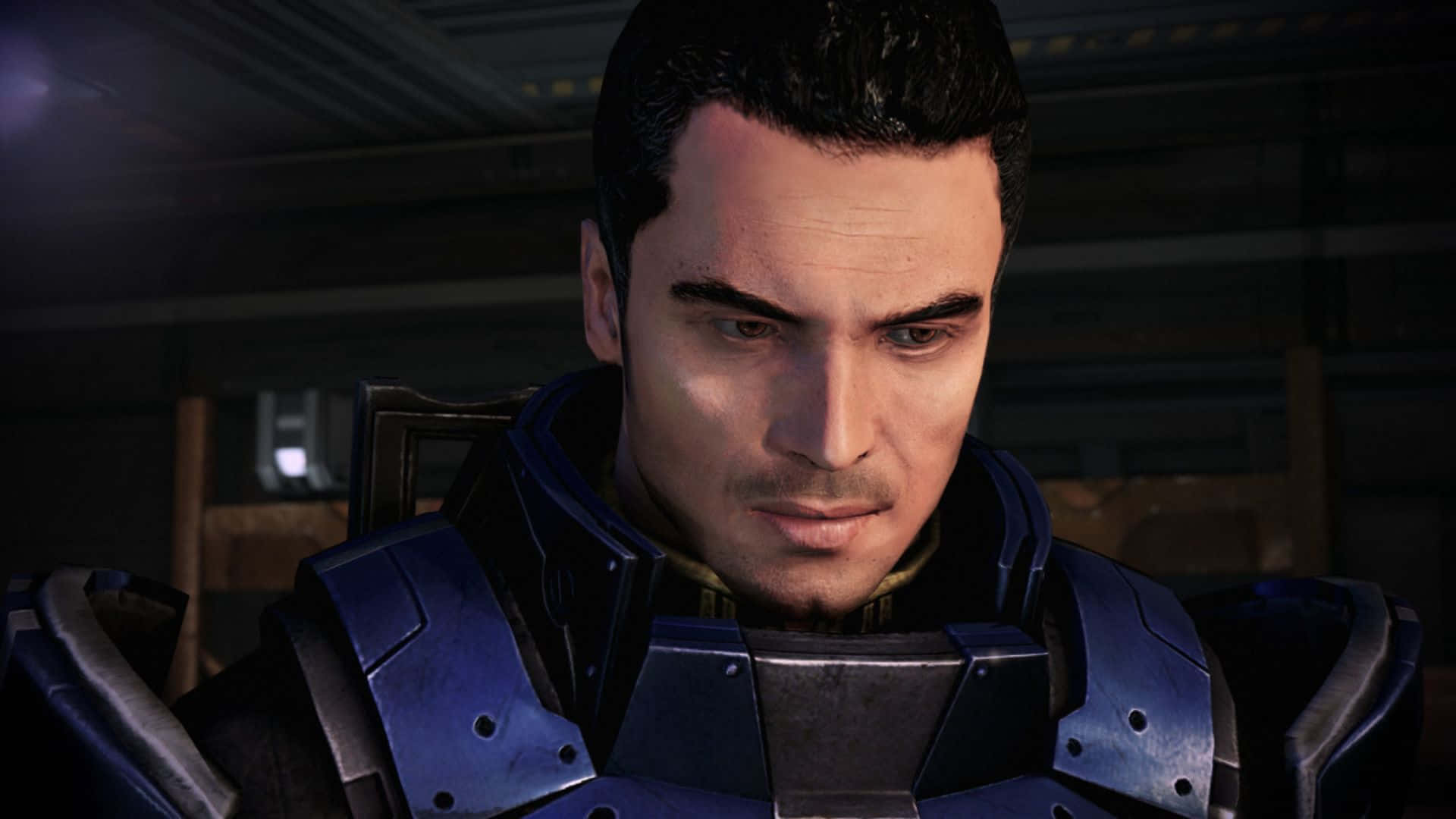 Kaidan Alenko, blue armored gear, futuristic interior, Full HD Desktop Wallpaper