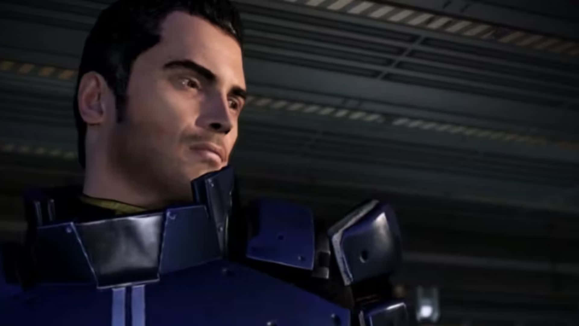 Kaidan Alenko, dark blue armored gear, industrial lighting, Full HD Desktop Wallpaper