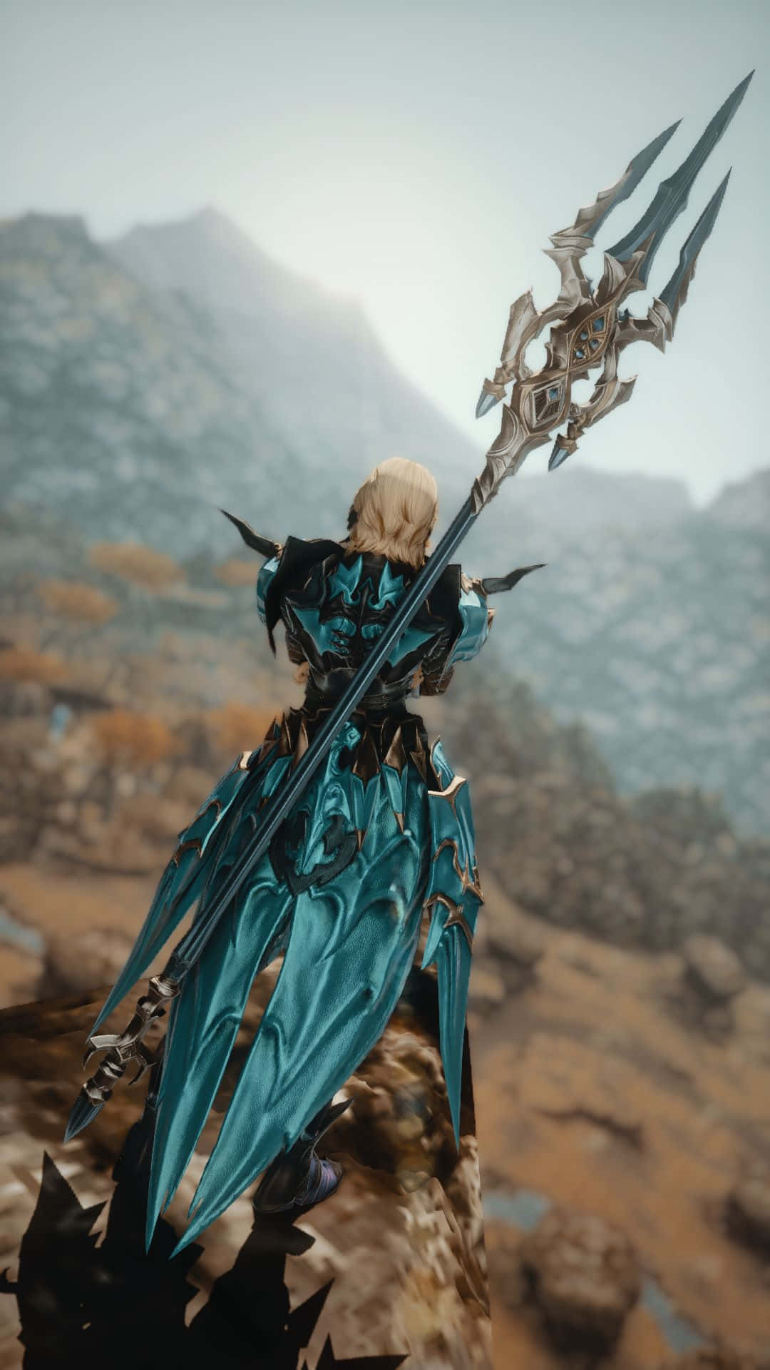 Kain Highwind, teal armor, trident-like weapon, Full HD Phone Wallpaper