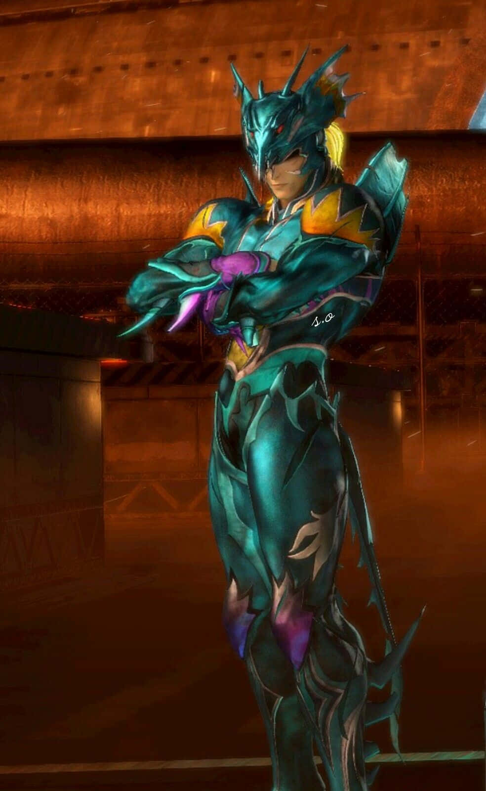 Kain Highwind, teal armored warrior, spiky helmet, HD Phone Wallpaper