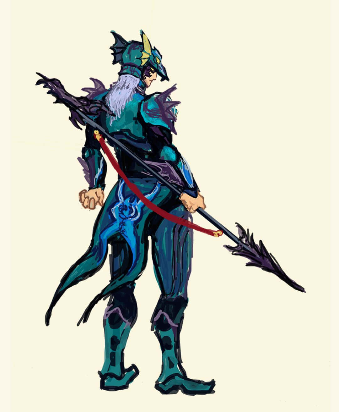 Kain Highwind, teal and purple armor, dragon-like helmet, HD Phone Wallpaper