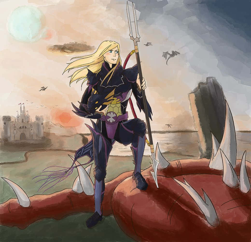 Kain Highwind, blonde warrior, dark armor, SD Desktop Wallpaper
