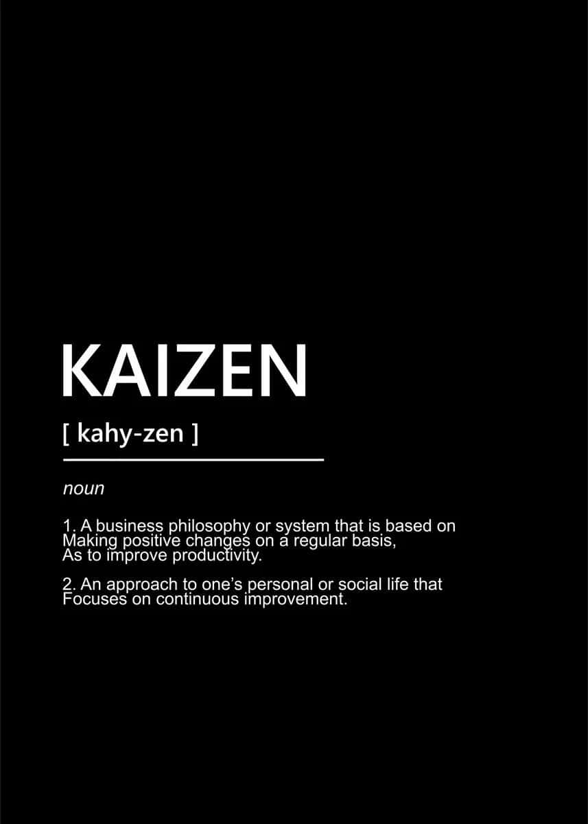 kaizen, black background, white text, SD Phone Wallpaper