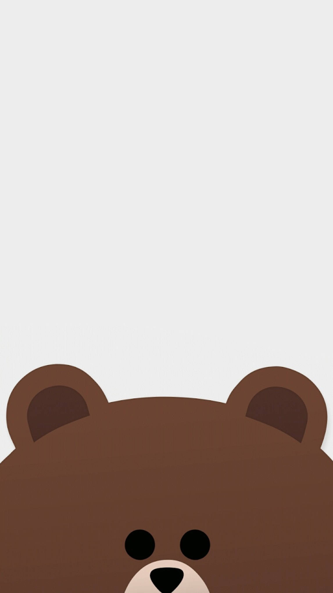 Kakao Friends, minimalist cartoon bear, light gray background, Full HD Phone Wallpaper