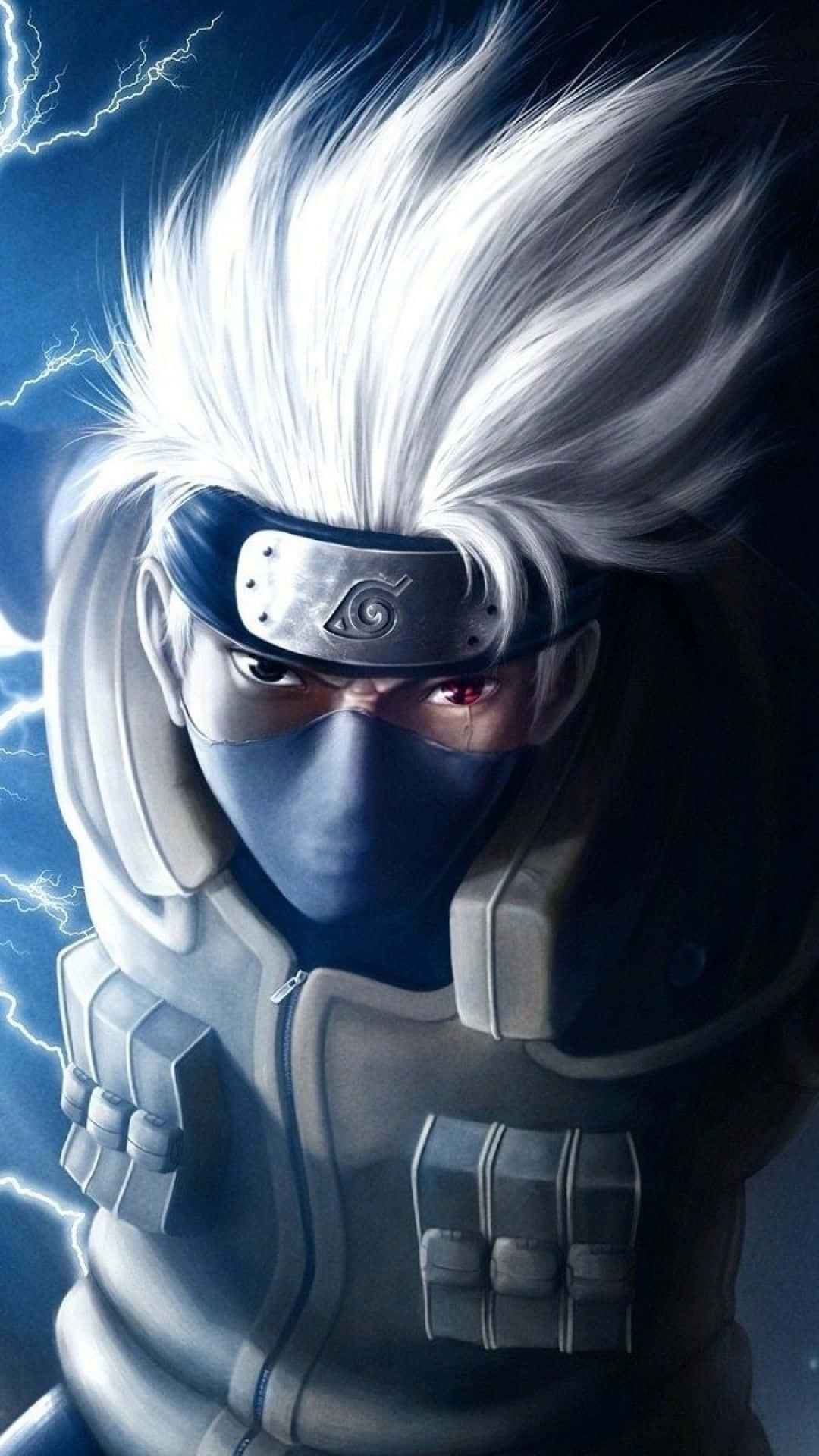 Kakashi Aesthetic, white hair, red eyes, Full HD Phone Wallpaper