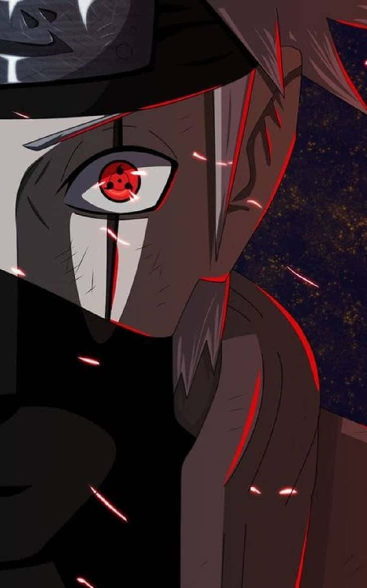 Kakashi Aesthetic, red tomoe eye, black headband, SD Phone Wallpaper