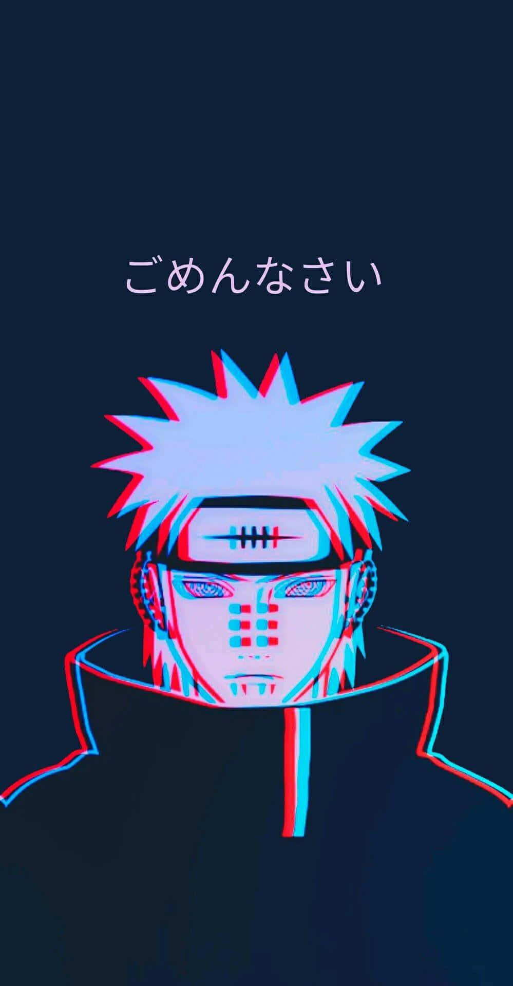 Kakashi Aesthetic, spiky white hair, red blue anaglyph 3d effect, Full HD Phone Wallpaper