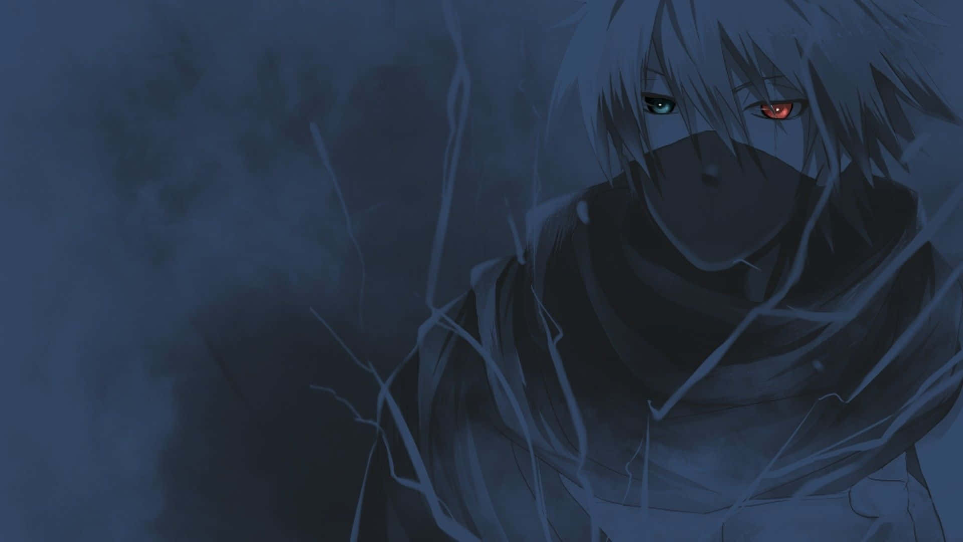 Kakashi, heterochromatic eyes, dark blue misty atmosphere, Full HD Desktop Wallpaper
