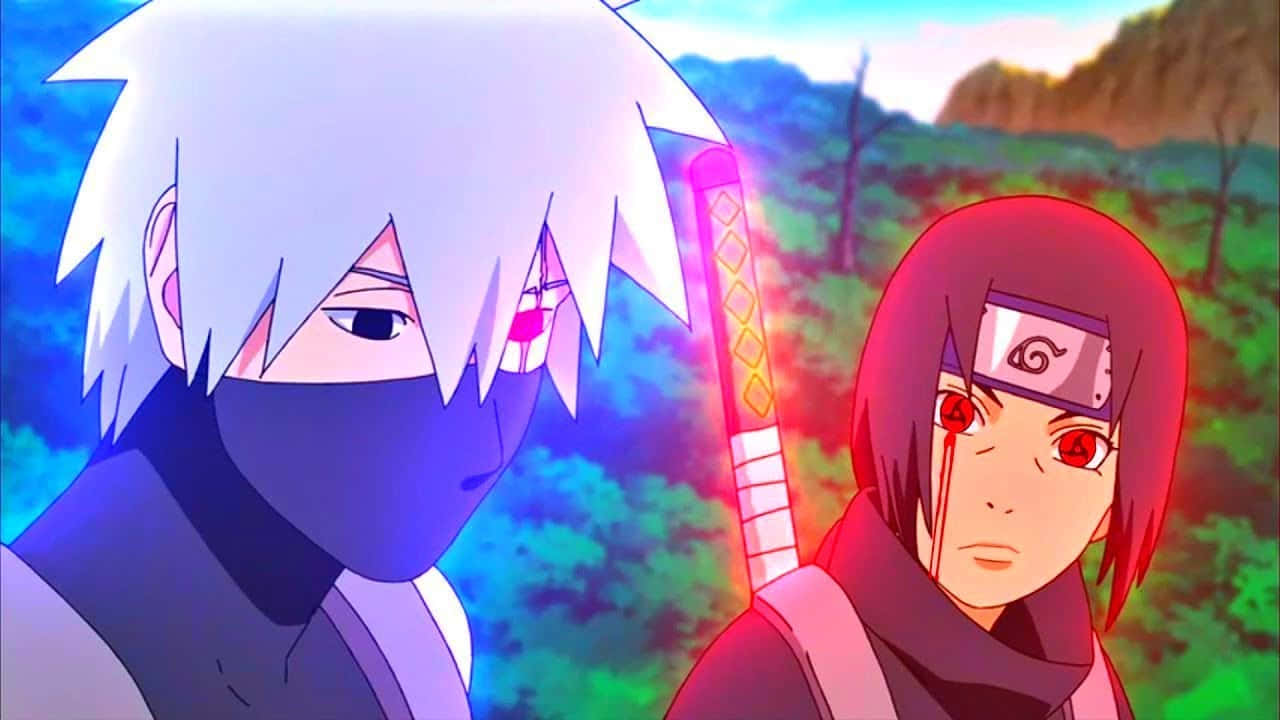 Kakashi, Itachi, glowing eyes, HD Desktop Wallpaper