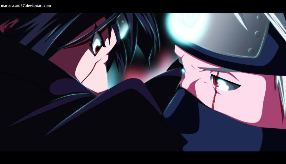 Kakashi, Itachi, glowing eyes, SD Desktop Wallpaper