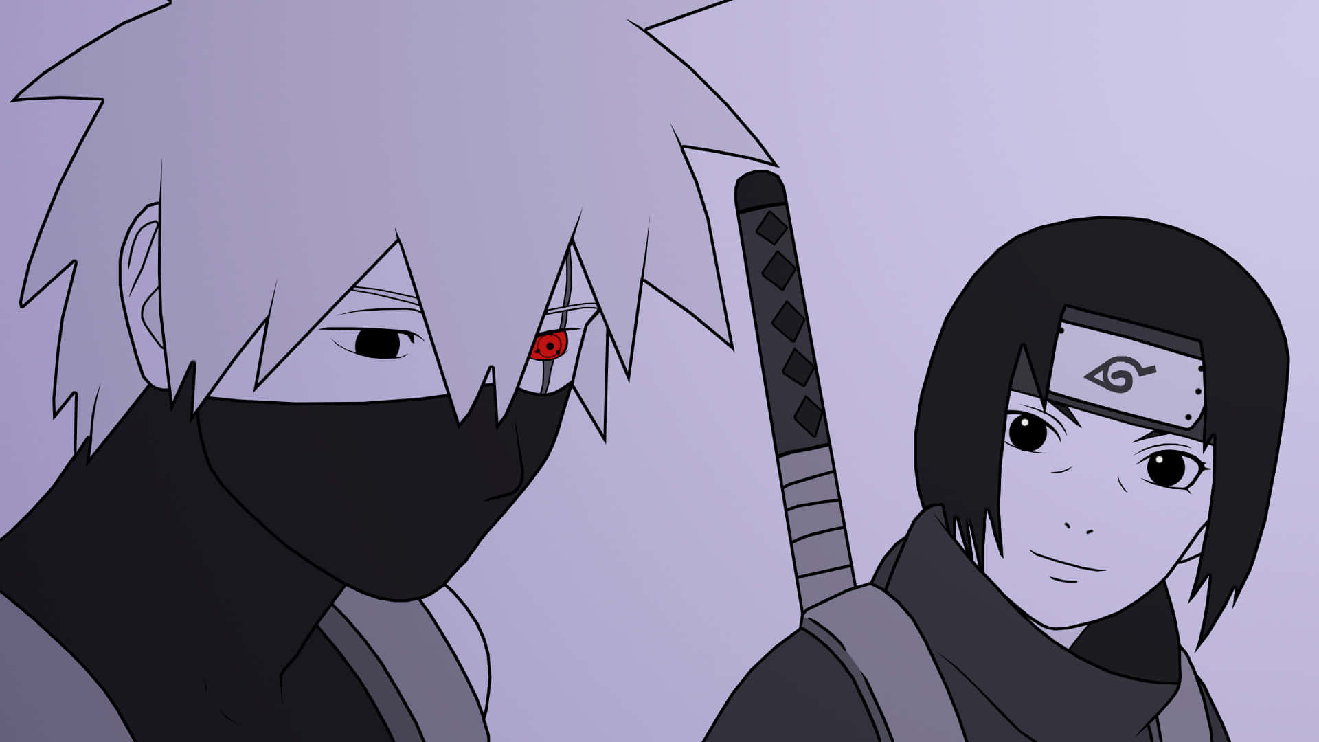 Kakashi, Itachi, red eye, Full HD Desktop Wallpaper