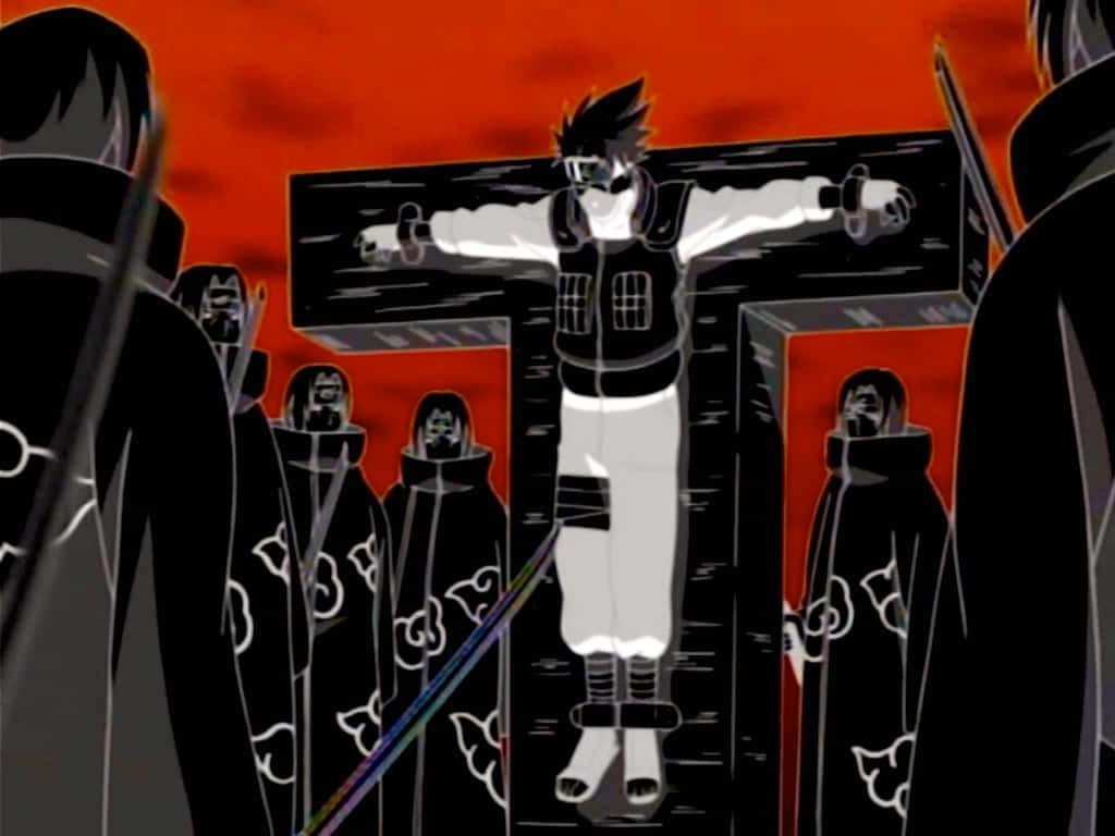 Kakashi, Itachi, fiery red sky, SD Desktop Wallpaper