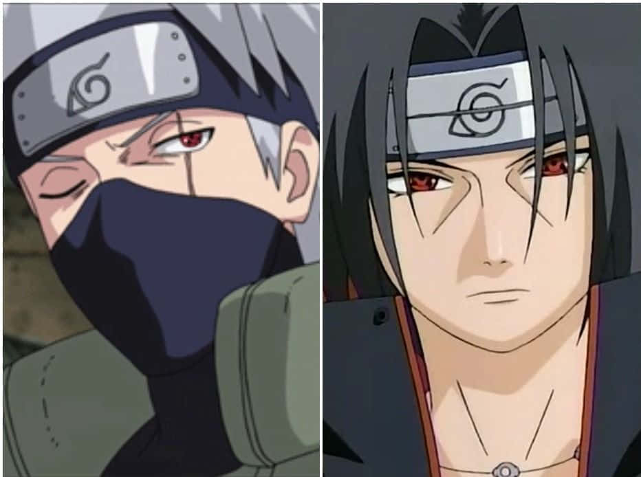 Kakashi, Itachi, red eyes, SD Desktop Wallpaper
