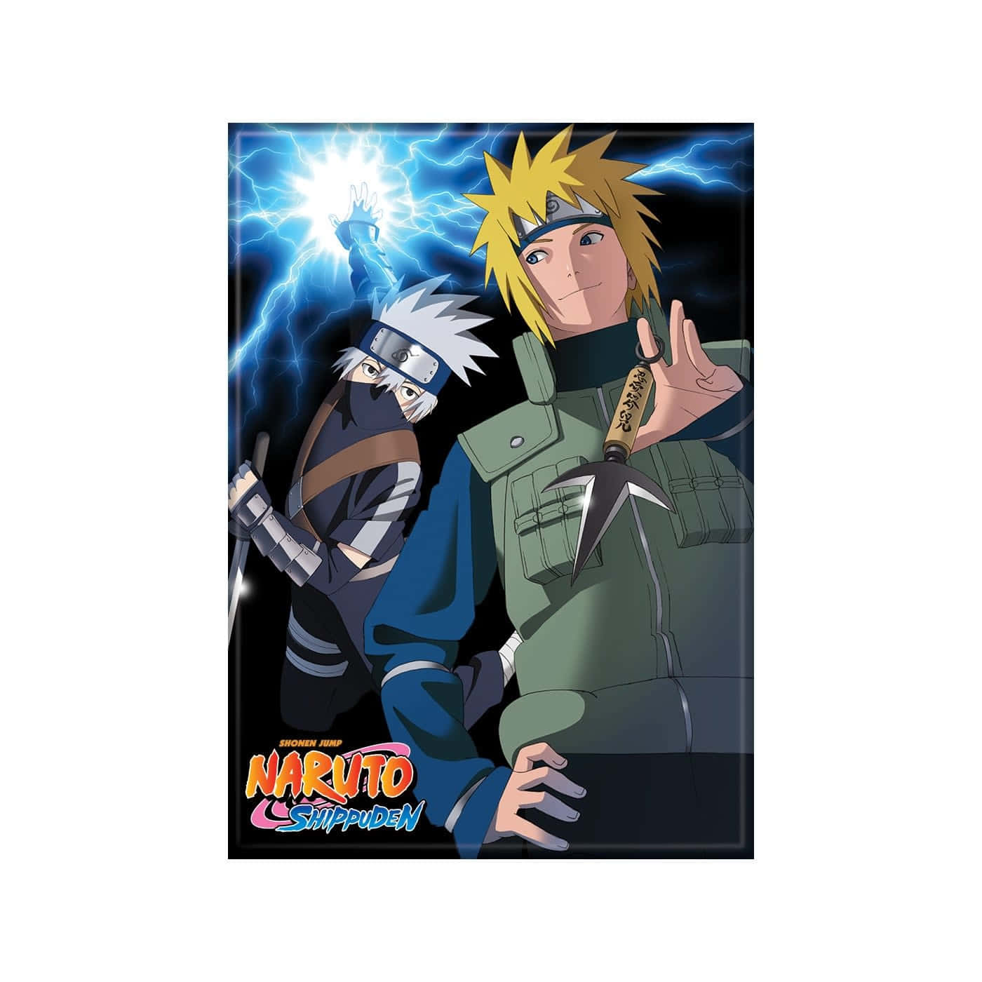 Kakashi, Minato, blue lightning, HD Desktop Wallpaper