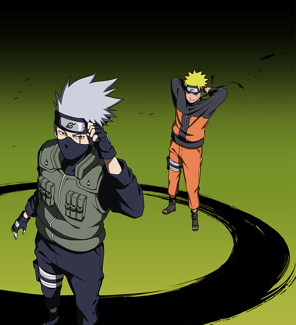 Kakashi, Naruto, glowing green circle, SD Phone Wallpaper